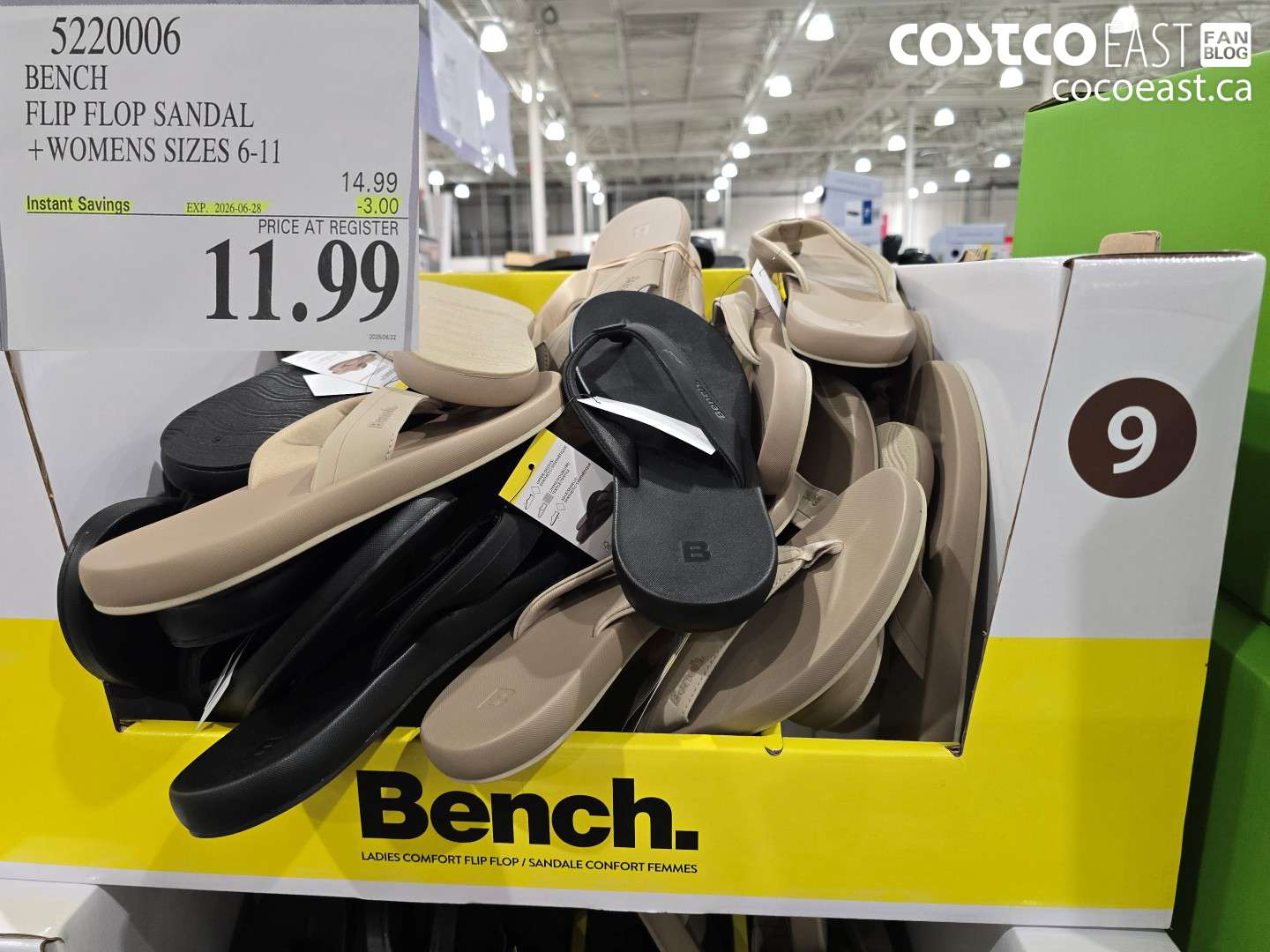 5220006 BENCH FLIP FLOP SANDAL + WOMENS SIZES 6-11 ($3.00 INSTANT SAVINGS EXPIRES ON 2026-06-28) $11.99