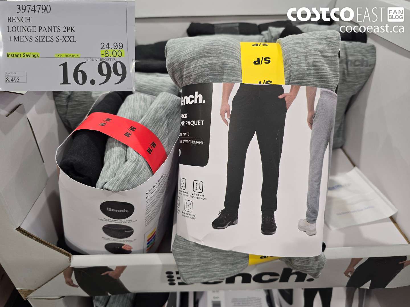 3974790 BENCH LOUNGE PANTS 2PK MENS SIZES S-XXL ($8.00 INSTANT SAVINGS EXPIRES ON 2026-06-21) $16.99