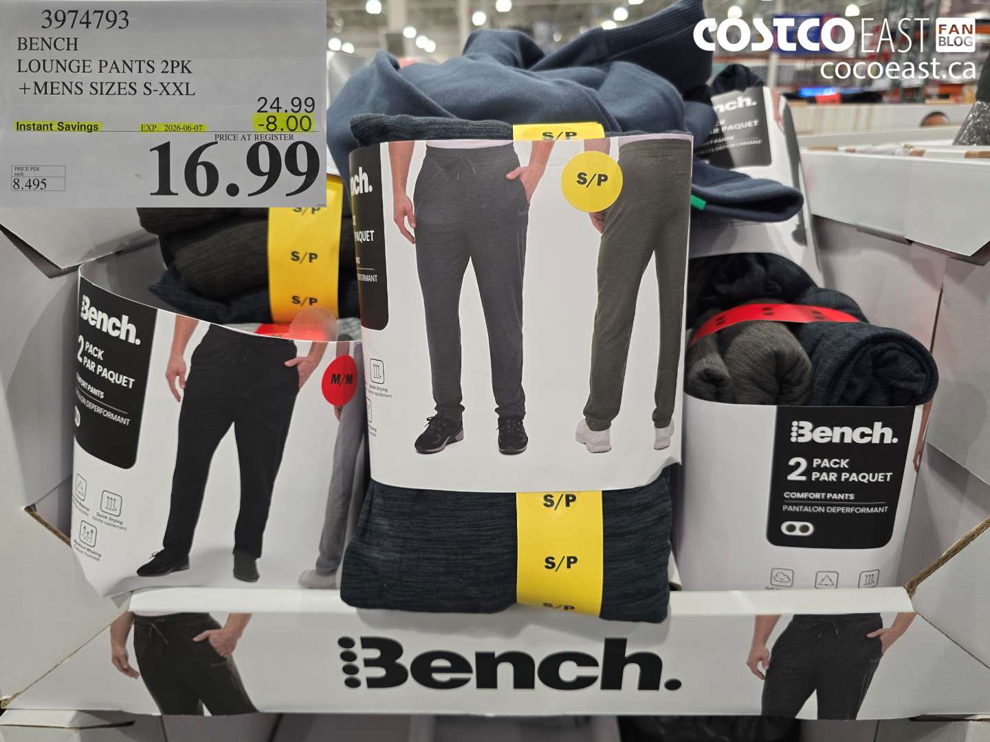 3974793 BENCH LOUNGE PANTS 2PK + MENS SIZES S-XXL ($8.00 INSTANT SAVINGS EXPIRES ON 2026-06-07) $16.99