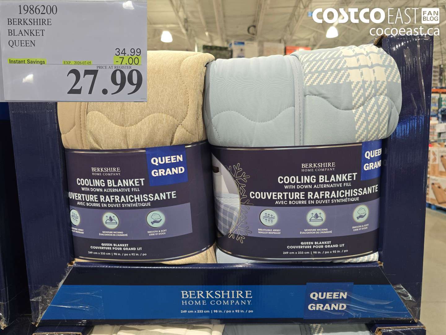 1986200 BERKSHIRE BLANKET QUEEN ($7.00 INSTANT SAVINGS EXPIRES ON 2026-07-05) $27.99