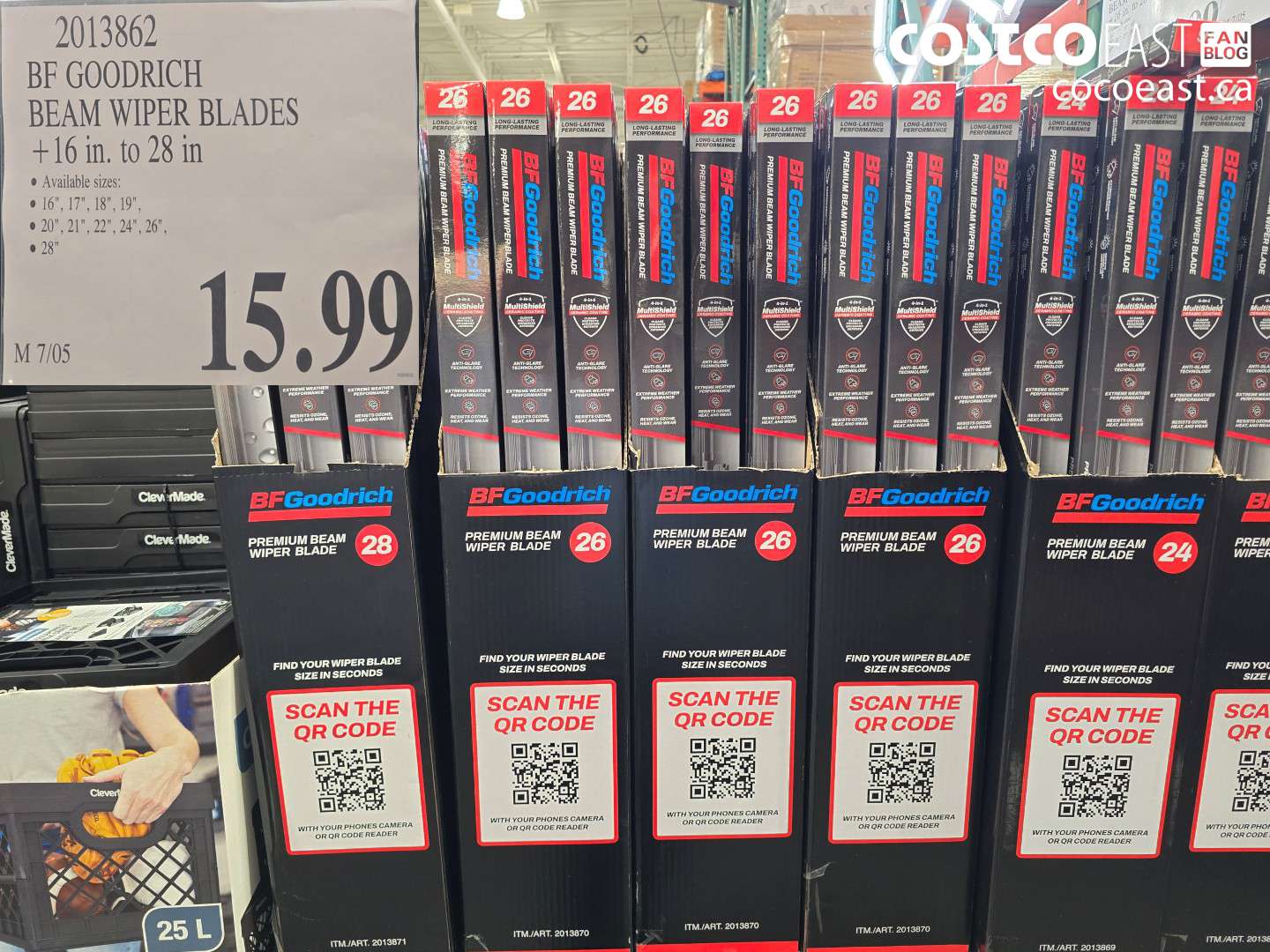 2013862 BF GOODRICH BEAM WIPER BLADES 16 IN TO 28 IN $15.99