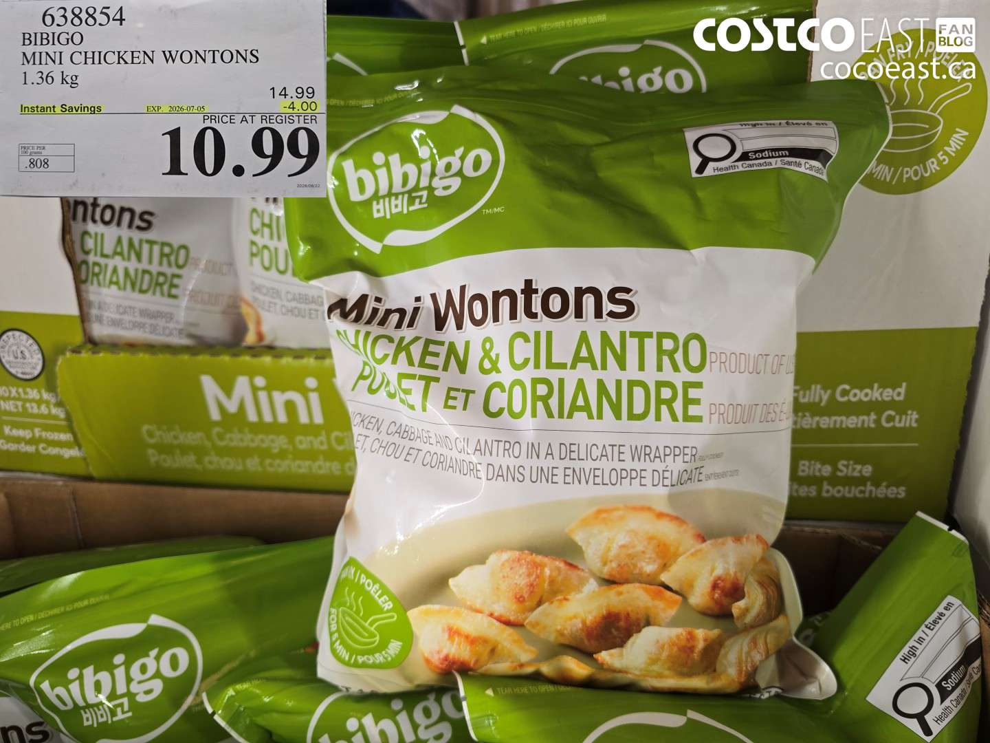 638854 BIBIGO MINI CHICKEN WONTONS 1.36 KG ($4.00 INSTANT SAVINGS EXPIRES ON 2026-07-05) $10.99