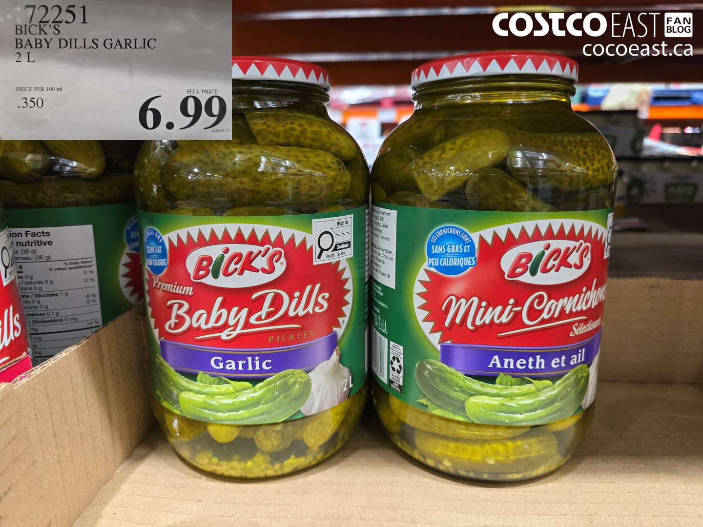 72251 BICK'S BABY DILLS GARLIC 2 L $6.99