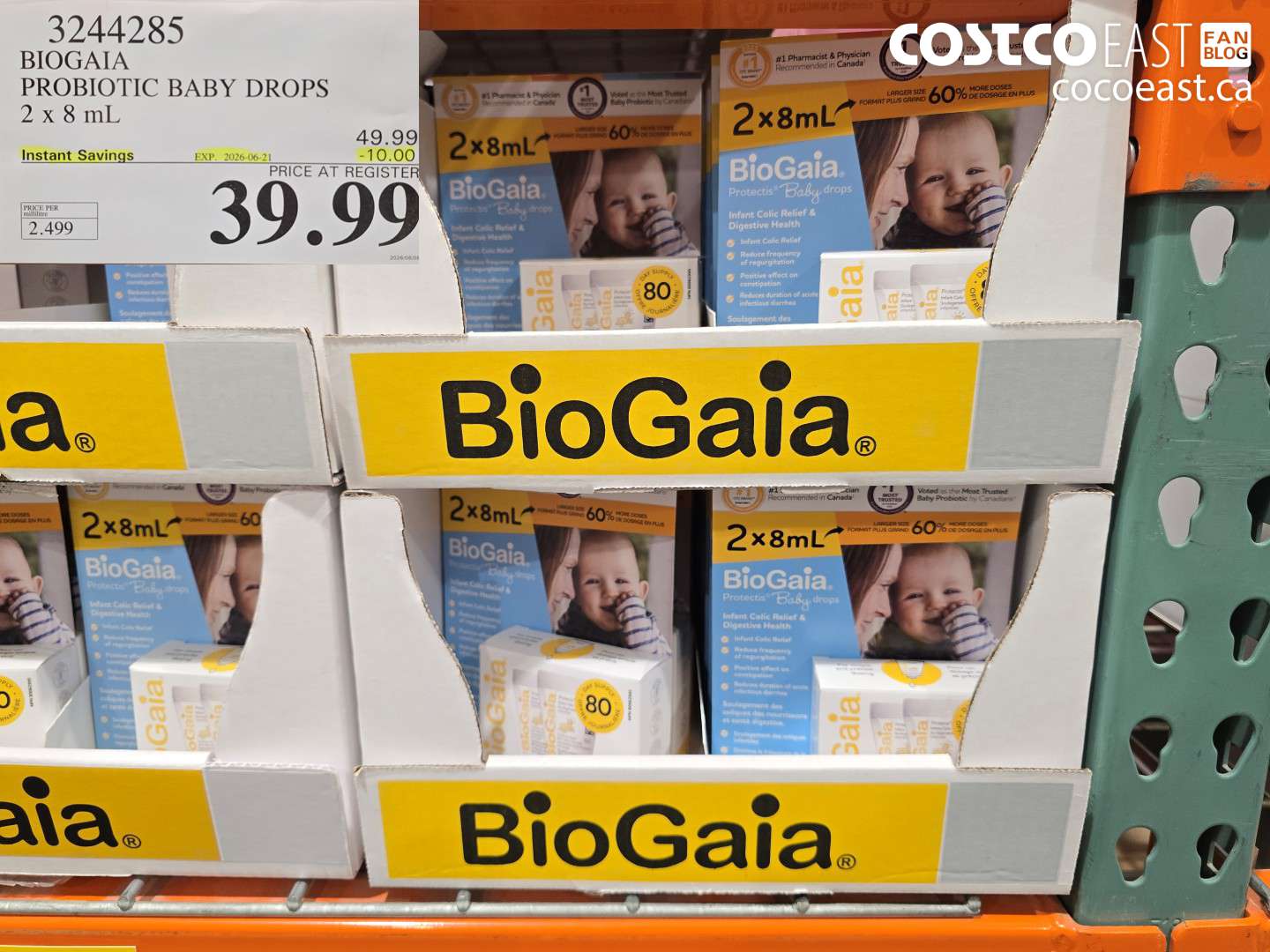 3244285 BIOGAIA PROBIOTIC BABY DROPS 2 X 8 ML ($10.00 INSTANT SAVINGS EXPIRES ON 2026-06-21) $39.99