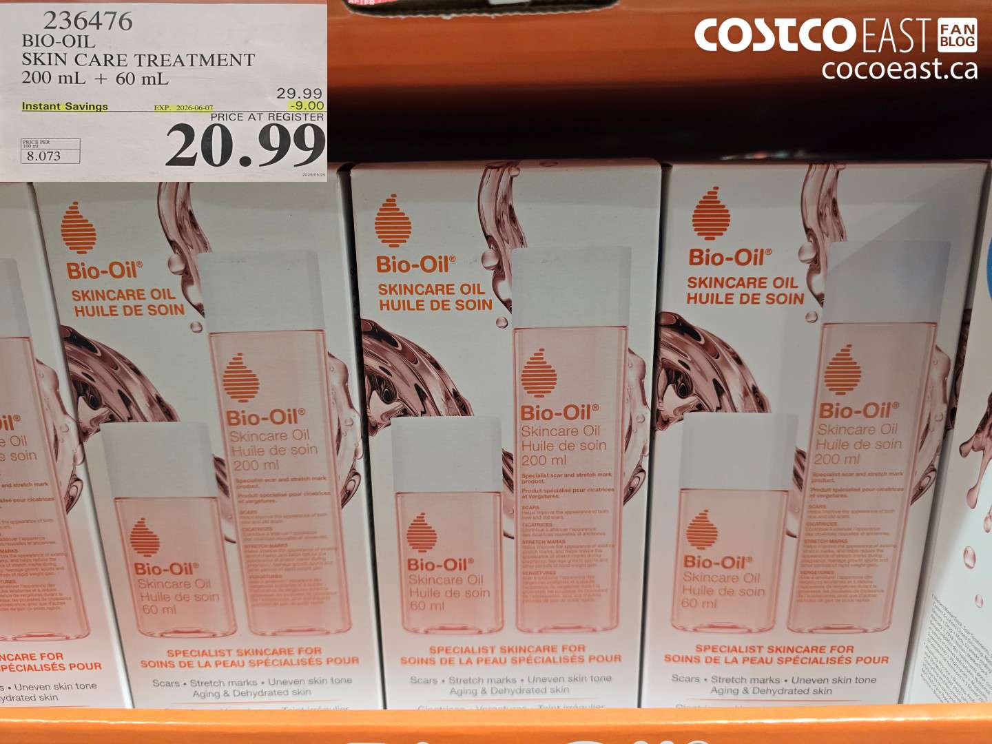 236476 BIO-OIL SKIN CARE TREATMENT 200 ML + 60 ML ($9.00 INSTANT SAVINGS EXPIRES ON 2026-06-07) $20.99