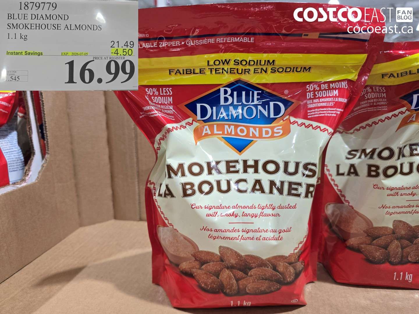 1879779 BLUE DIAMOND SMOKEHOUSE ALMONDS 1.1 KG ($4.50 INSTANT SAVINGS EXPIRES ON 2026-07-05) $16.99