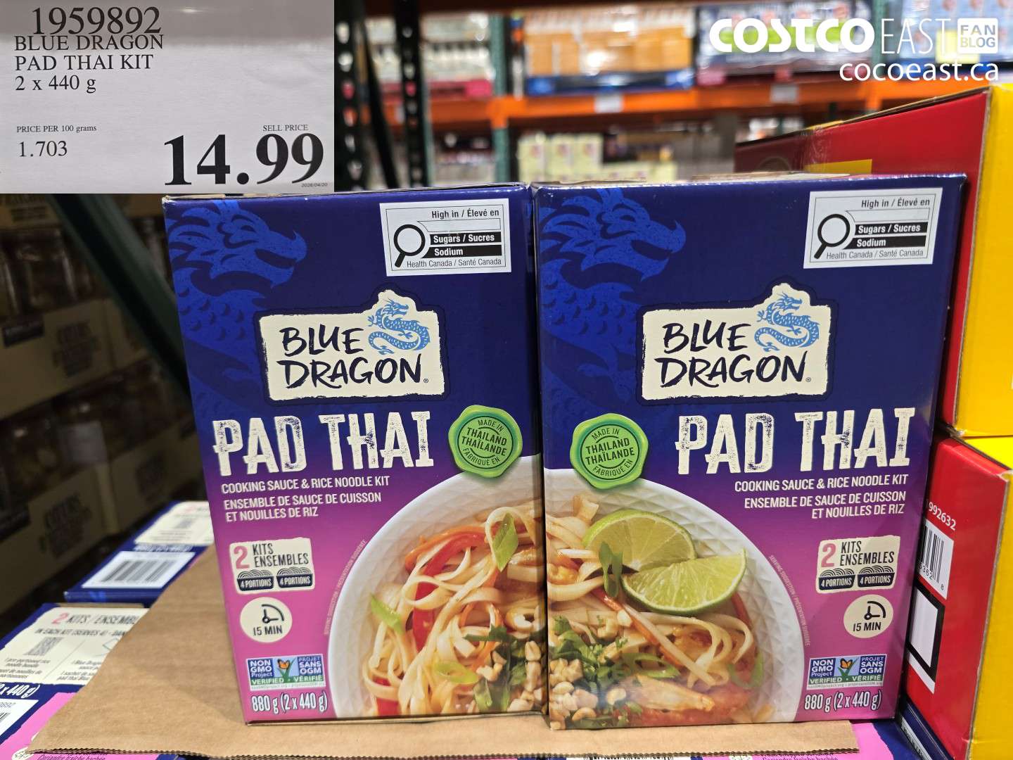 1959892 BLUE DRAGON PAD THAI KIT 2 X 440 G $14.99