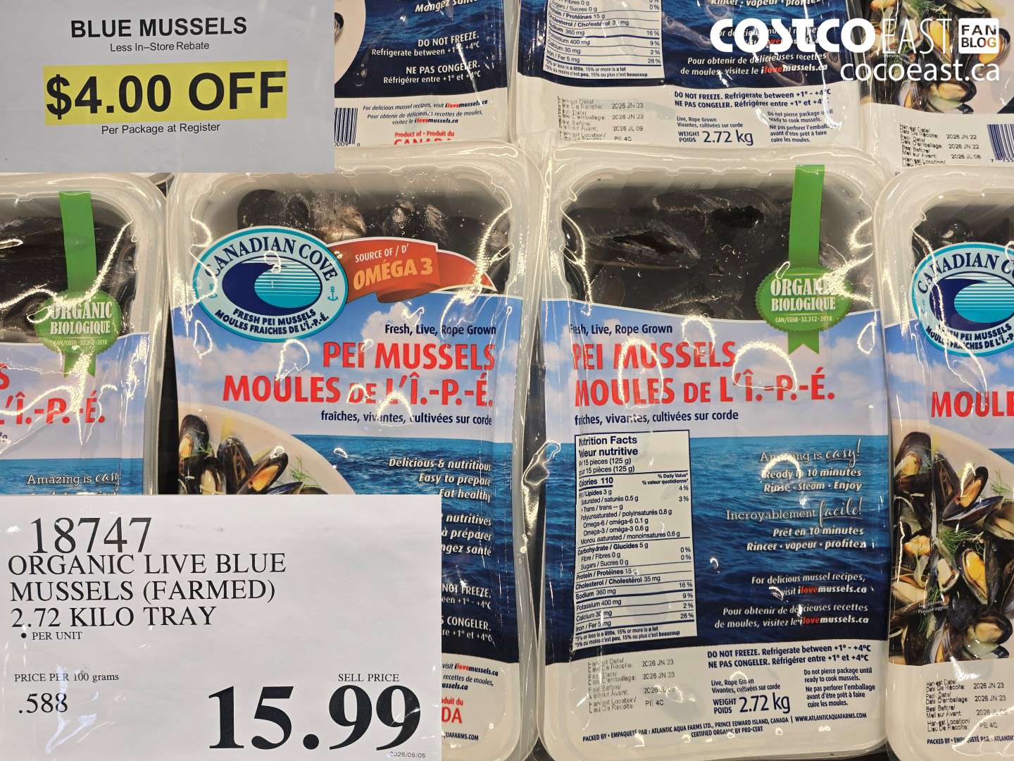 18747 BLUE MUSSELS ($4.00 INSTANT SAVINGS)