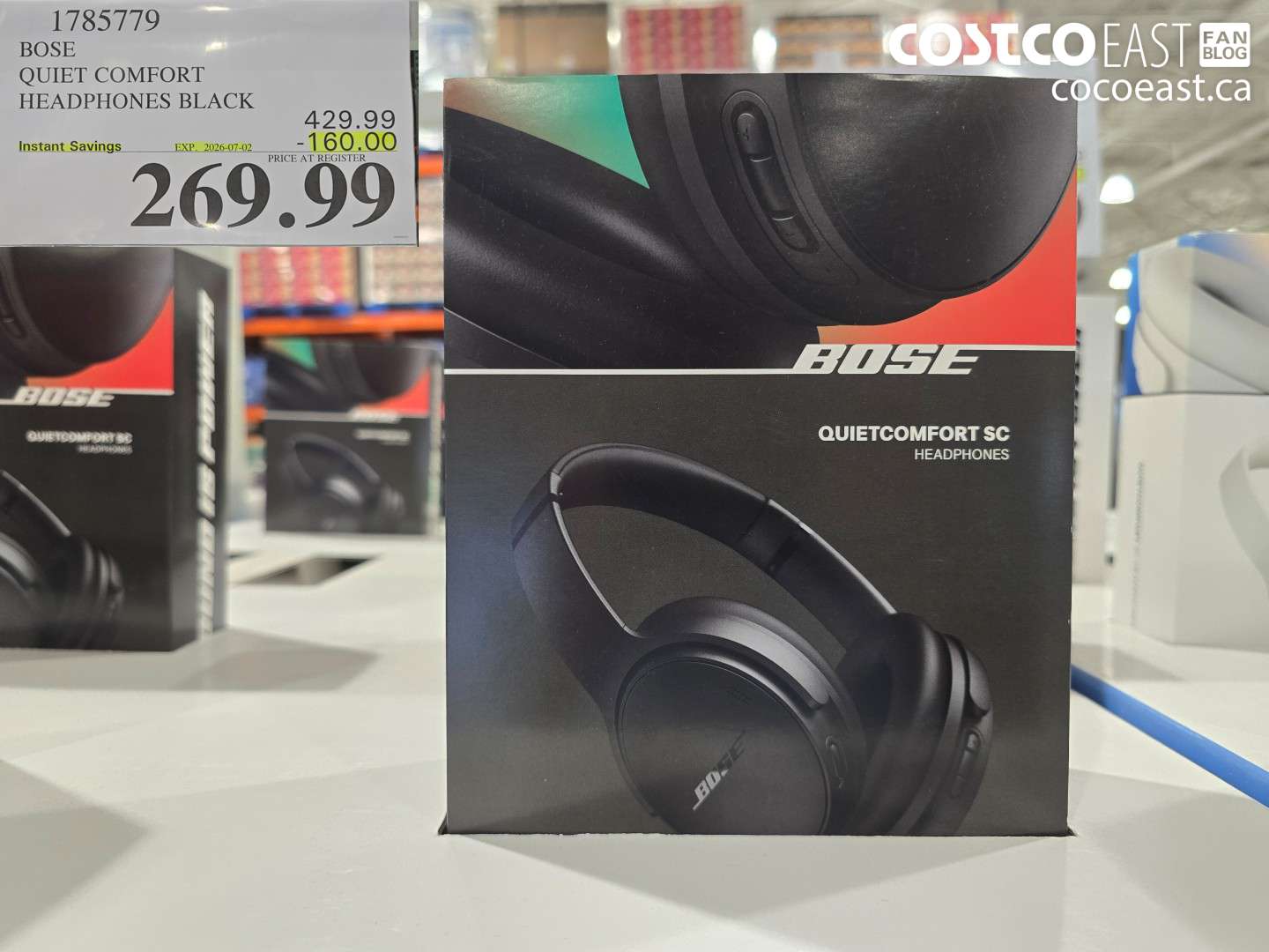 1785779 BOSE QUIET COMFORT HEADPHONES BLACK ($160.00 INSTANT SAVINGS EXPIRES ON 2026-07-02) $269.99