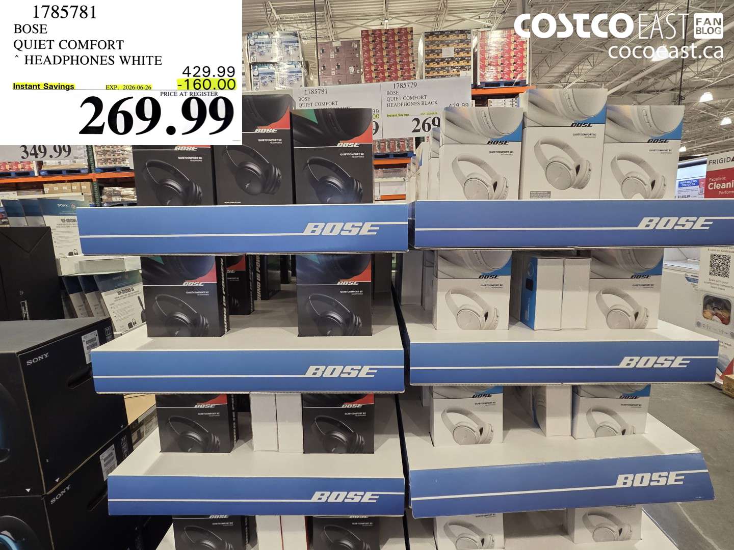 1785781 BOSE QUIET COMFORT HEADPHONES WHITE ($160.00 INSTANT SAVINGS EXPIRES ON 2026-06-26) $269.99