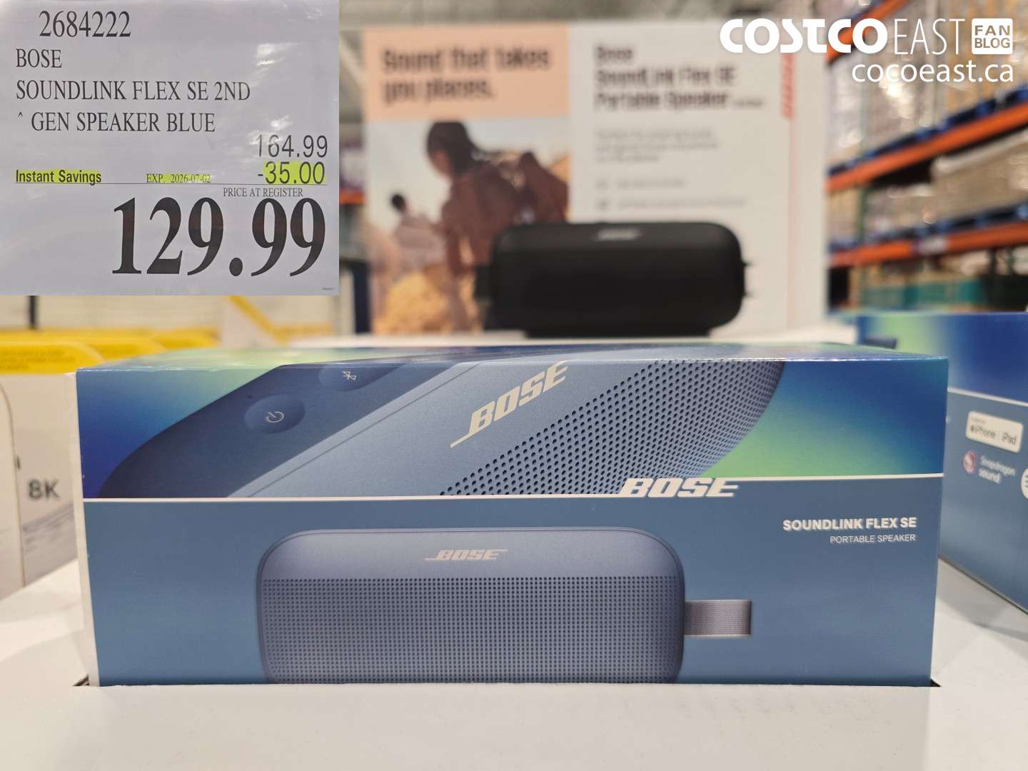2684222 BOSE SOUNDLINK FLEX SE 2ND GEN SPEAKER BLUE ($35.00 INSTANT SAVINGS EXPIRES ON 2026-07-02) $129.99