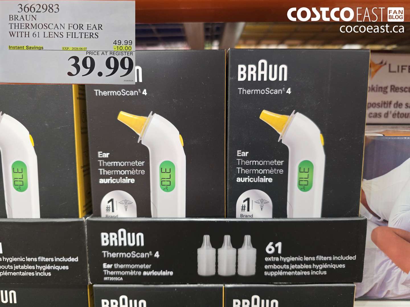 3662983 BRAUN THERMOSCAN FOR EAR WITH 61 LENS FILTERS ($10.00 INSTANT SAVINGS EXPIRES ON 2026-06-07) $39.99