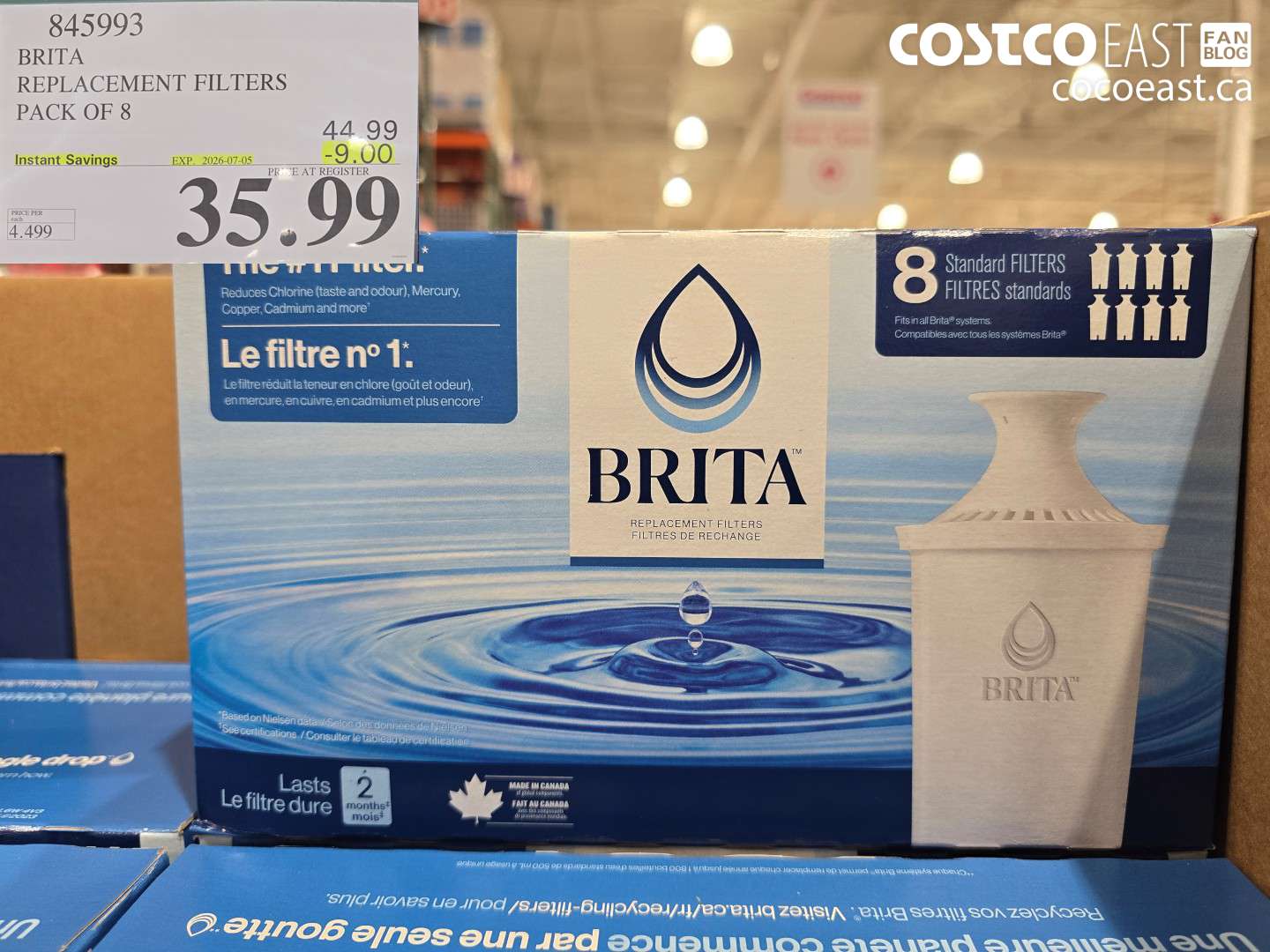 845993 BRITA REPLACEMENT FILTERS PACK OF 8 ($9.00 INSTANT SAVINGS EXPIRES ON 2026-07-05) $35.99