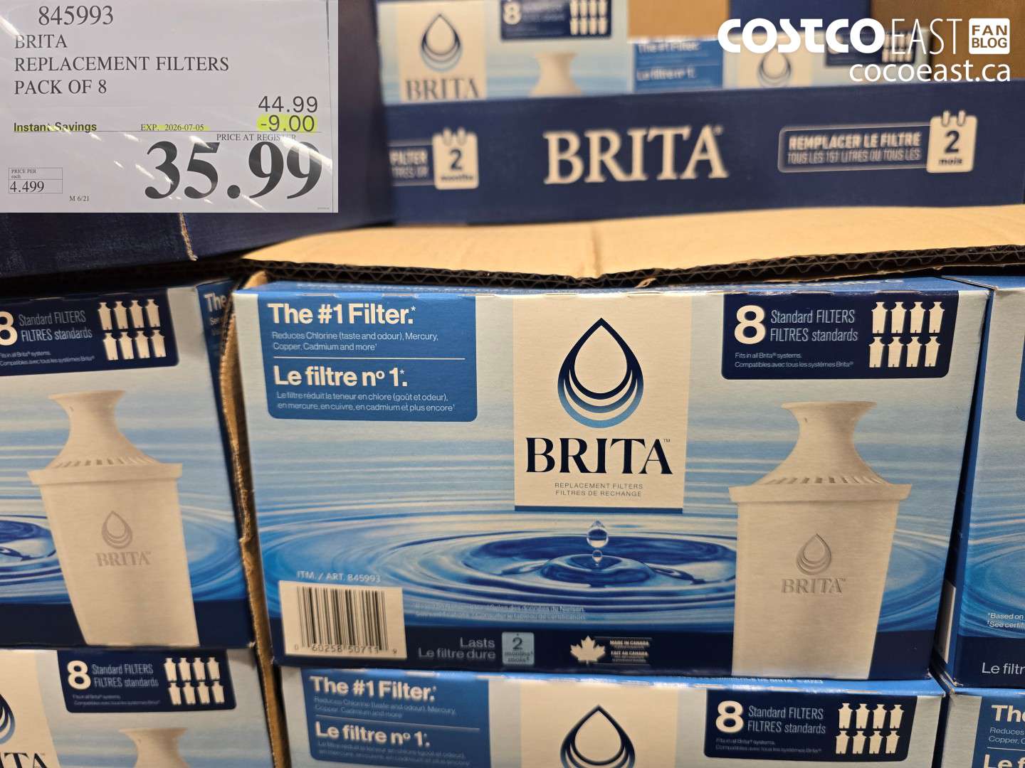 845993 BRITA REPLACEMENT FILTERS PACK OF 8 ($9.00 INSTANT SAVINGS EXPIRES ON 2026-07-05) $35.99