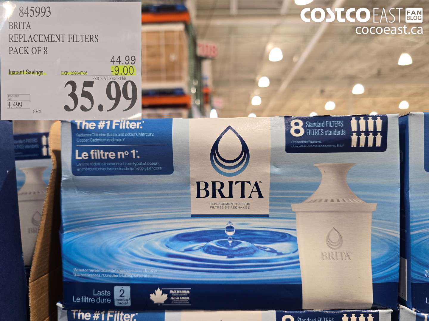845993 BRITA REPLACEMENT FILTERS PACK OF 8 ($9.00 INSTANT SAVINGS EXPIRES ON 2026-07-05) $35.99