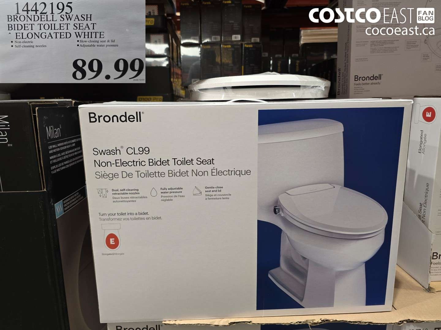 1442195 BRONDELL SWASH BIDET TOILET SEAT ELONGATED WHITE $89.99