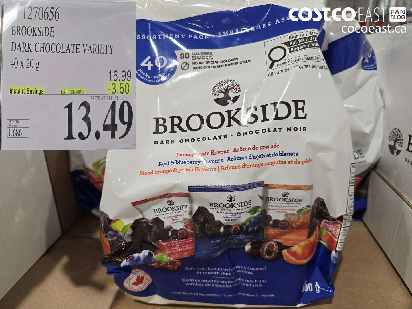 1270656 BROOKSIDE DARK CHOCOLATE VARIETY 40 X 20 G ($3.50 INSTANT SAVINGS EXPIRES ON 2026-06-21) $13.49