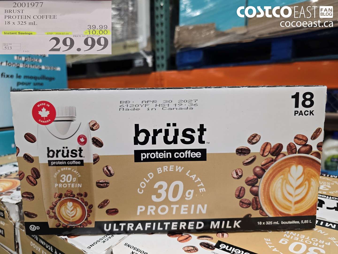 2001977 BRUST PROTEIN COFFEE 18 X 325 ML ($10.00 INSTANT SAVINGS EXPIRES ON 2026-07-05) $29.99