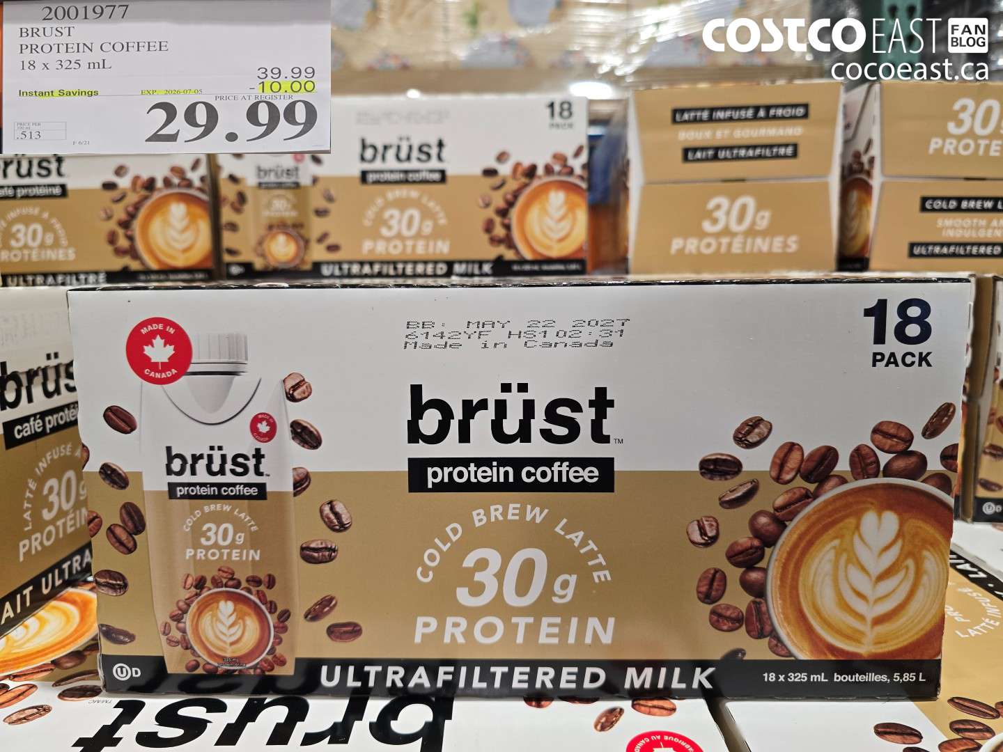 2001977 BRUST PROTEIN COFFEE 18 X 325 ML ($10.00 INSTANT SAVINGS EXPIRES ON 2026-07-05) $29.99