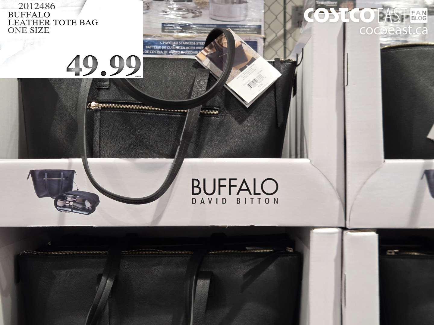 2012486 BUFFALO LEATHER TOTE BAG ONE SIZE $49.99