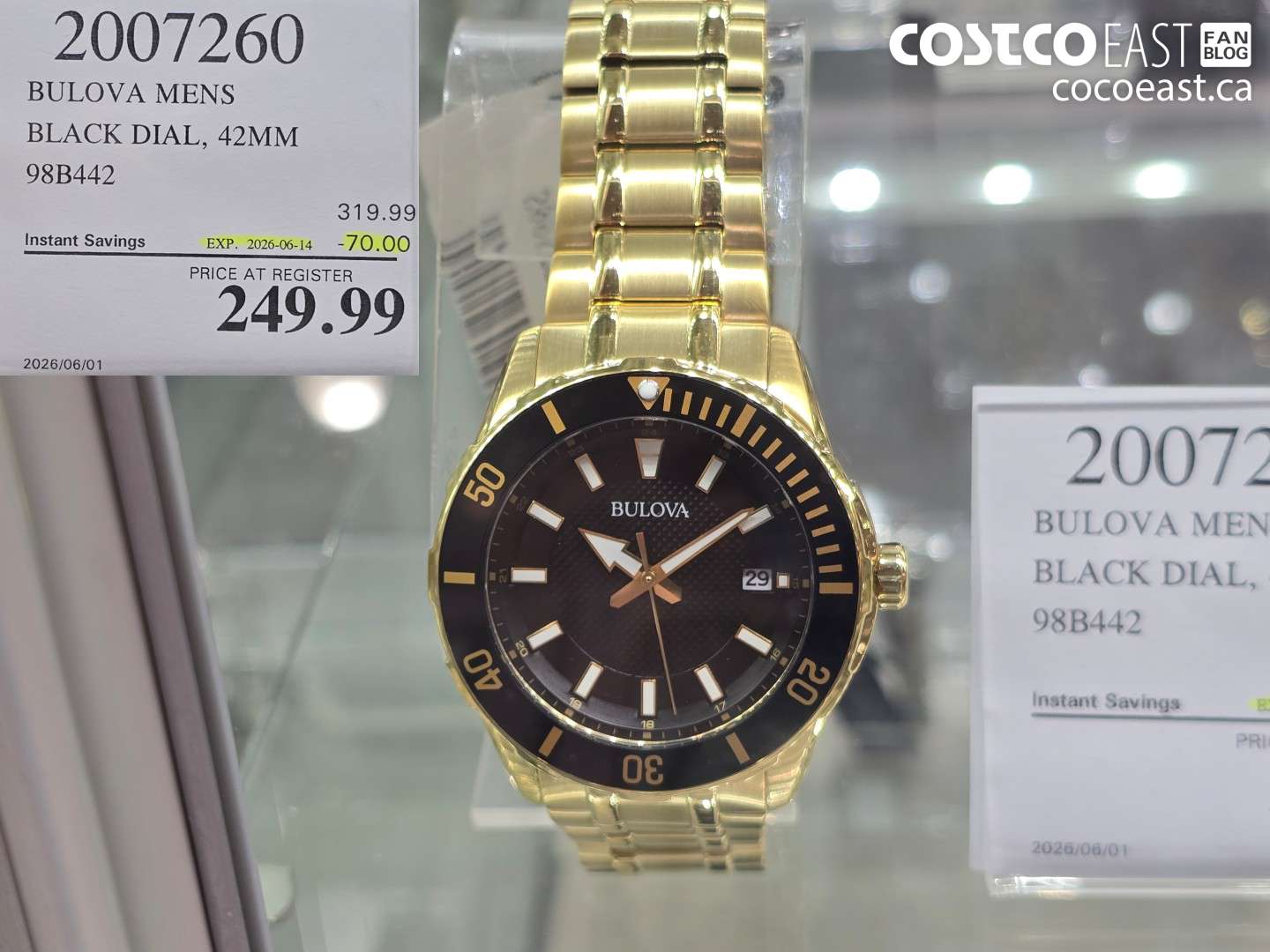 2007260 BULOVA MENS BLACK DIAL, 42MM ($70.00 INSTANT SAVINGS EXPIRES ON 2026-06-14) $249.99