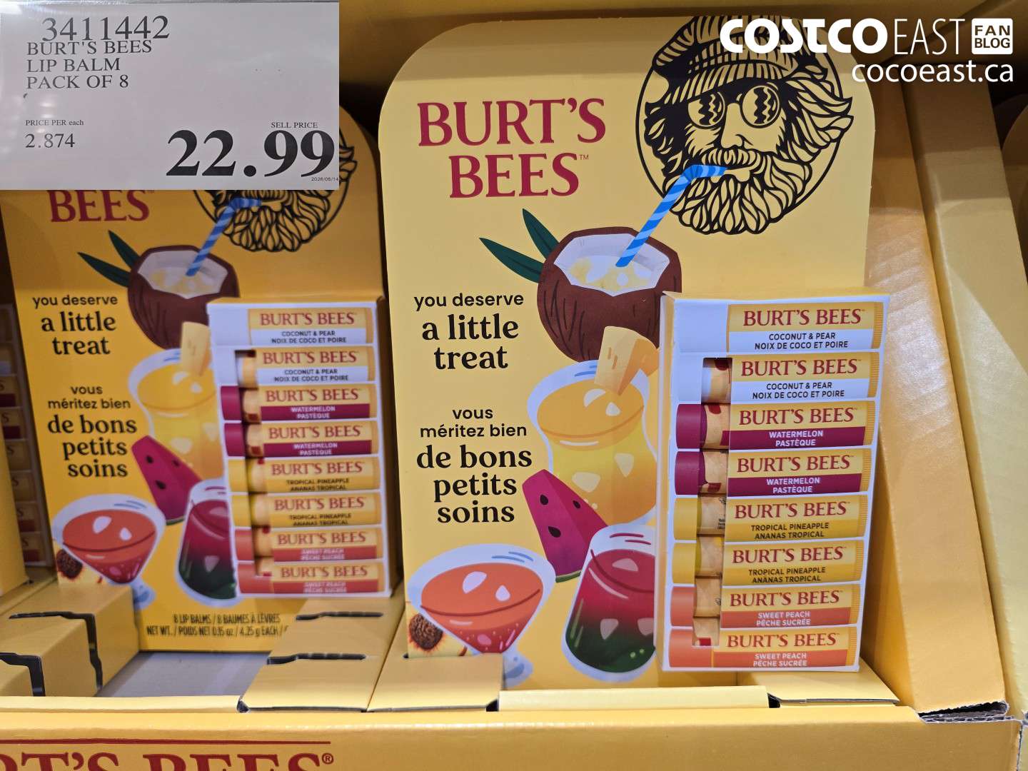 3411442 BURT'S BEES LIP BALM PACK OF 8 $22.99