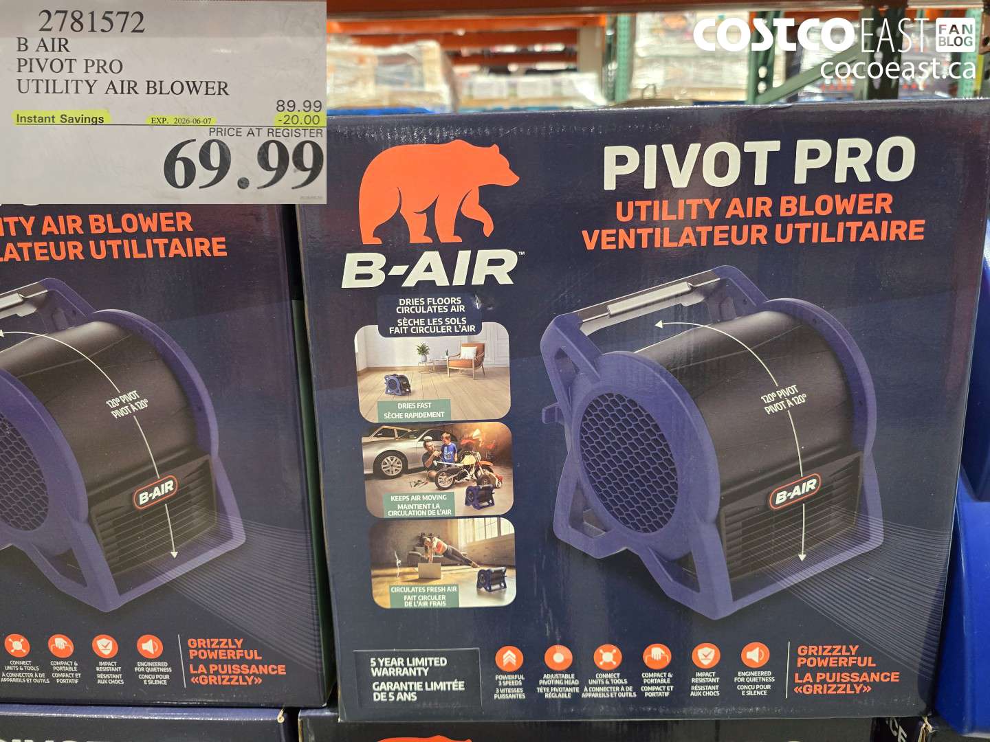 2781572 B AIR PIVOT PRO UTILITY AIR BLOWER ($20.00 INSTANT SAVINGS EXPIRES ON 2026-06-07) $69.99