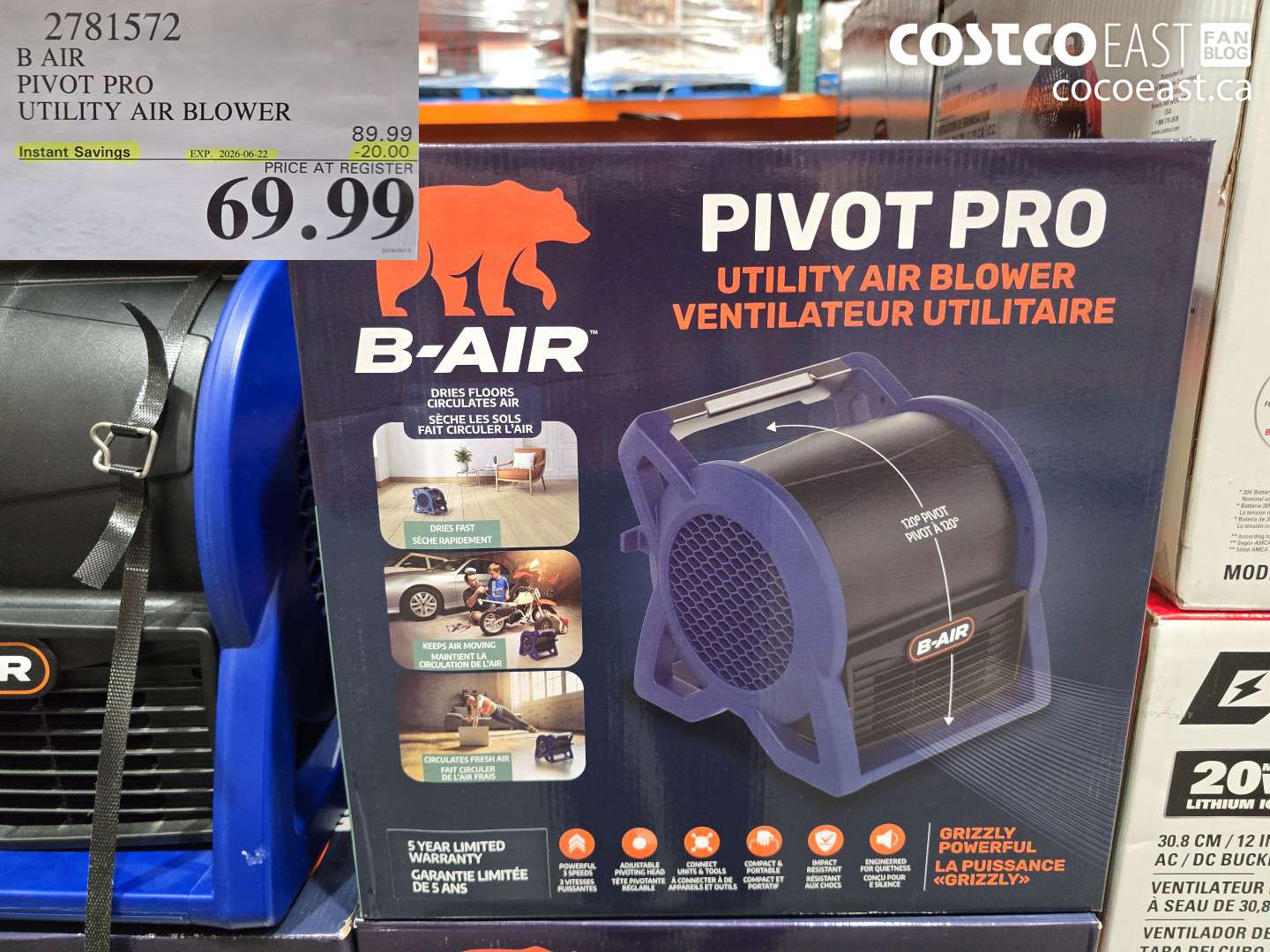 2781572 B AIR PIVOT PRO UTILITY AIR BLOWER ($20.00 INSTANT SAVINGS EXPIRES ON 2026-06-22) $69.99