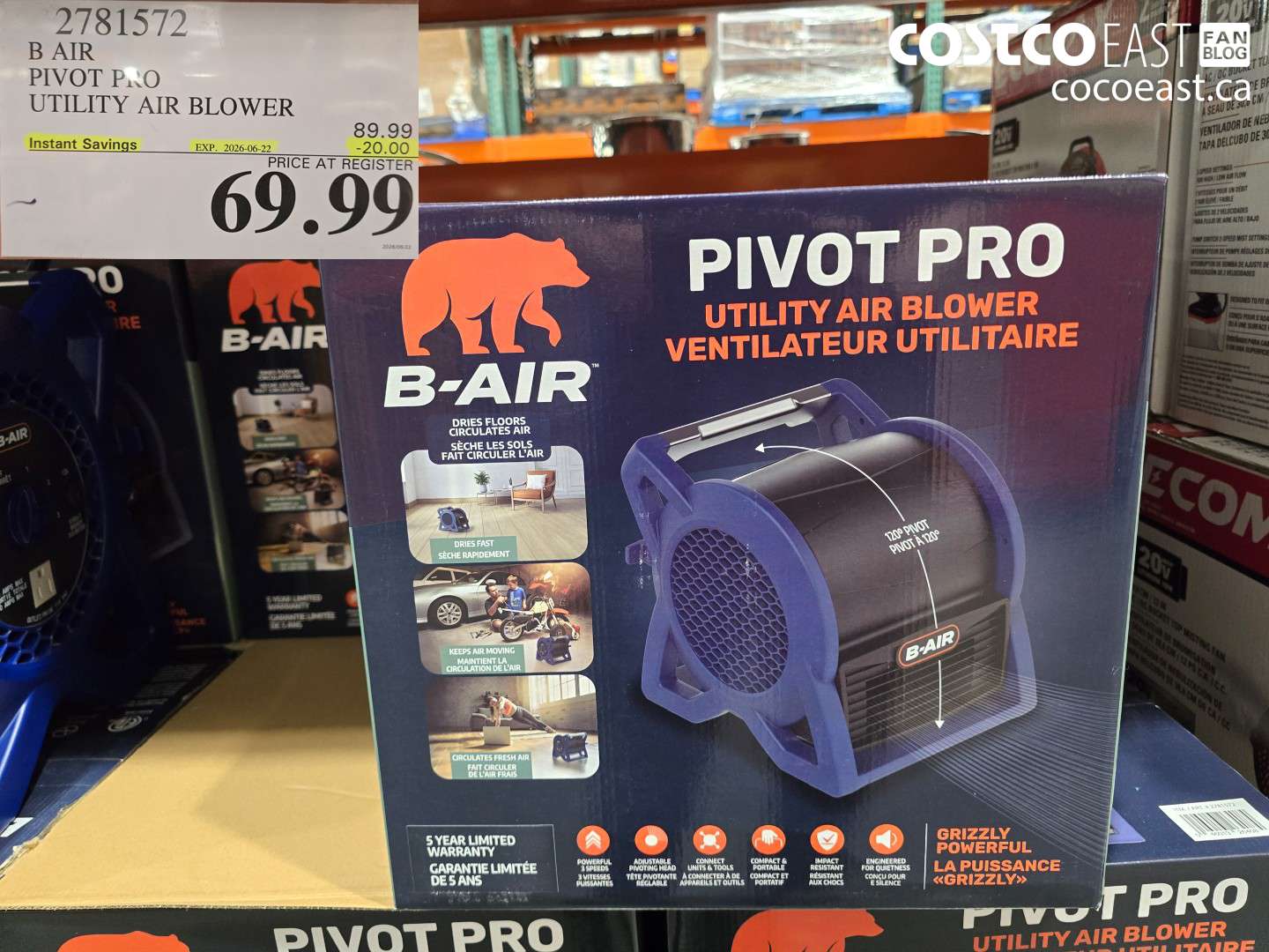 2781572 B AIR PIVOT PRO UTILITY AIR BLOWER ($20.00 INSTANT SAVINGS EXPIRES ON 2026-06-22) $69.99