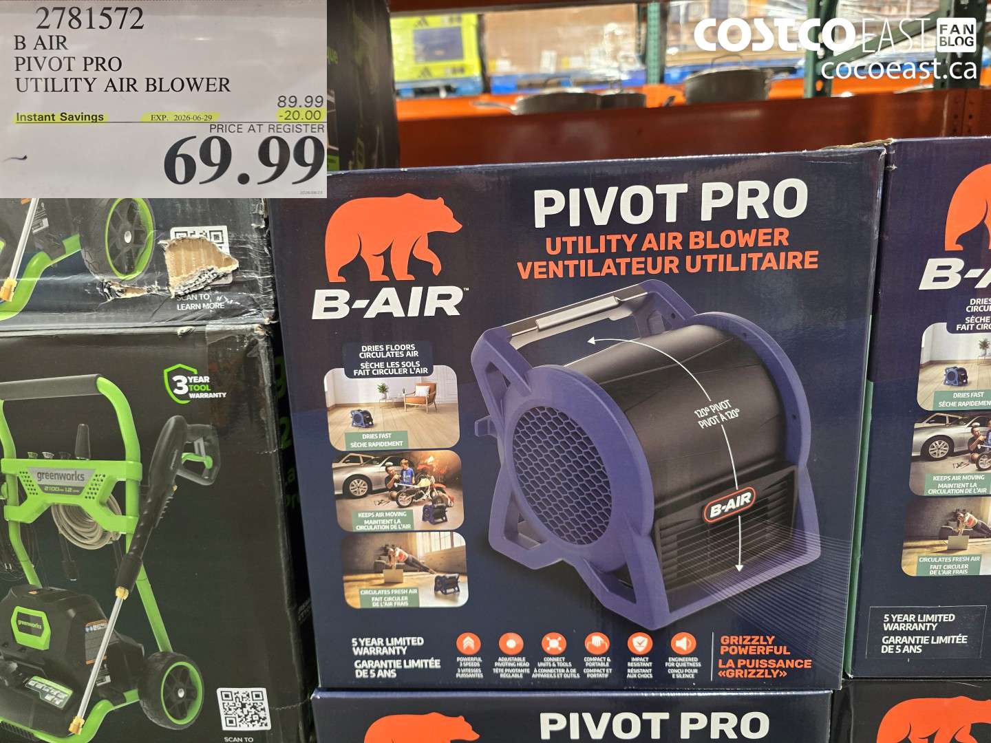 2781572 B AIR PIVOT PRO UTILITY AIR BLOWER ($20.00 INSTANT SAVINGS EXPIRES ON 2026-06-29) $69.99