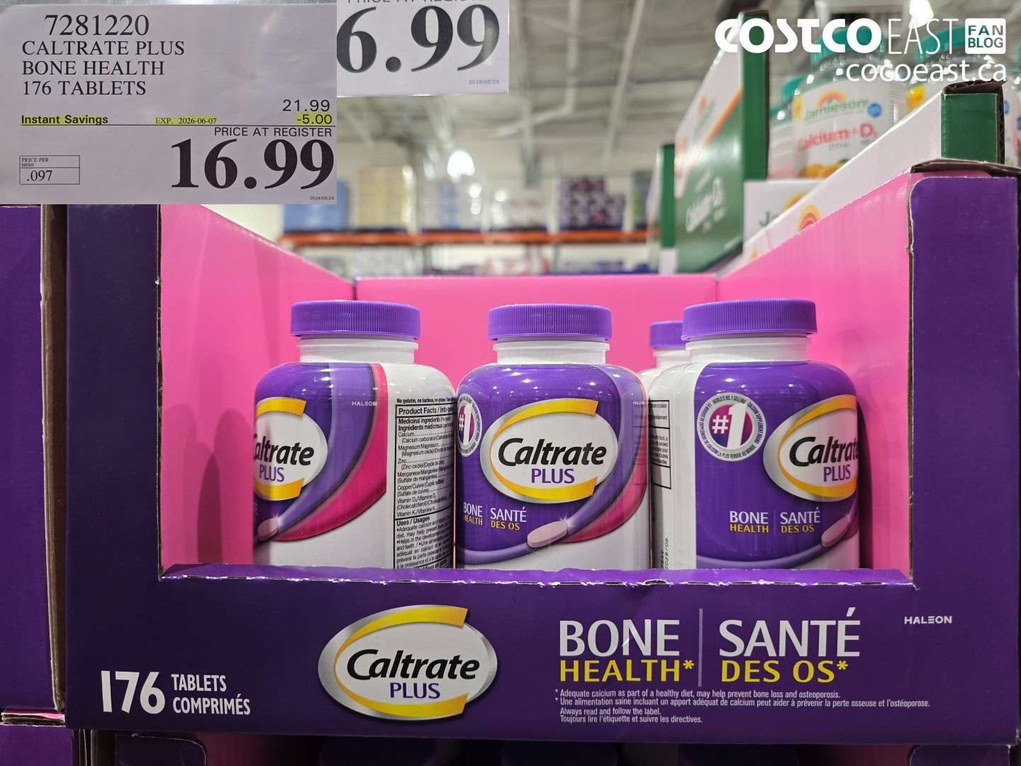 7281220 CALTRATE PLUS BONE HEALTH 176 TABLETS ($5.00 INSTANT SAVINGS EXPIRES ON 2026-06-07) $16.99