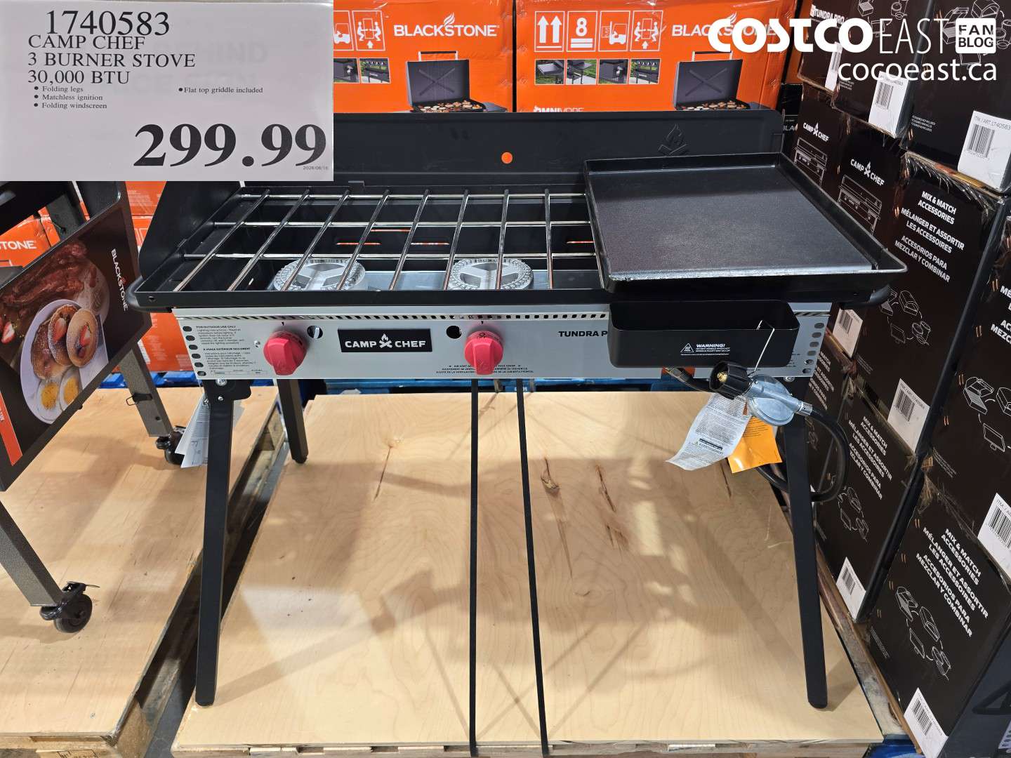 1740583 CAMP CHEF 3 BURNER STOVE 30,000 BTU $299.99