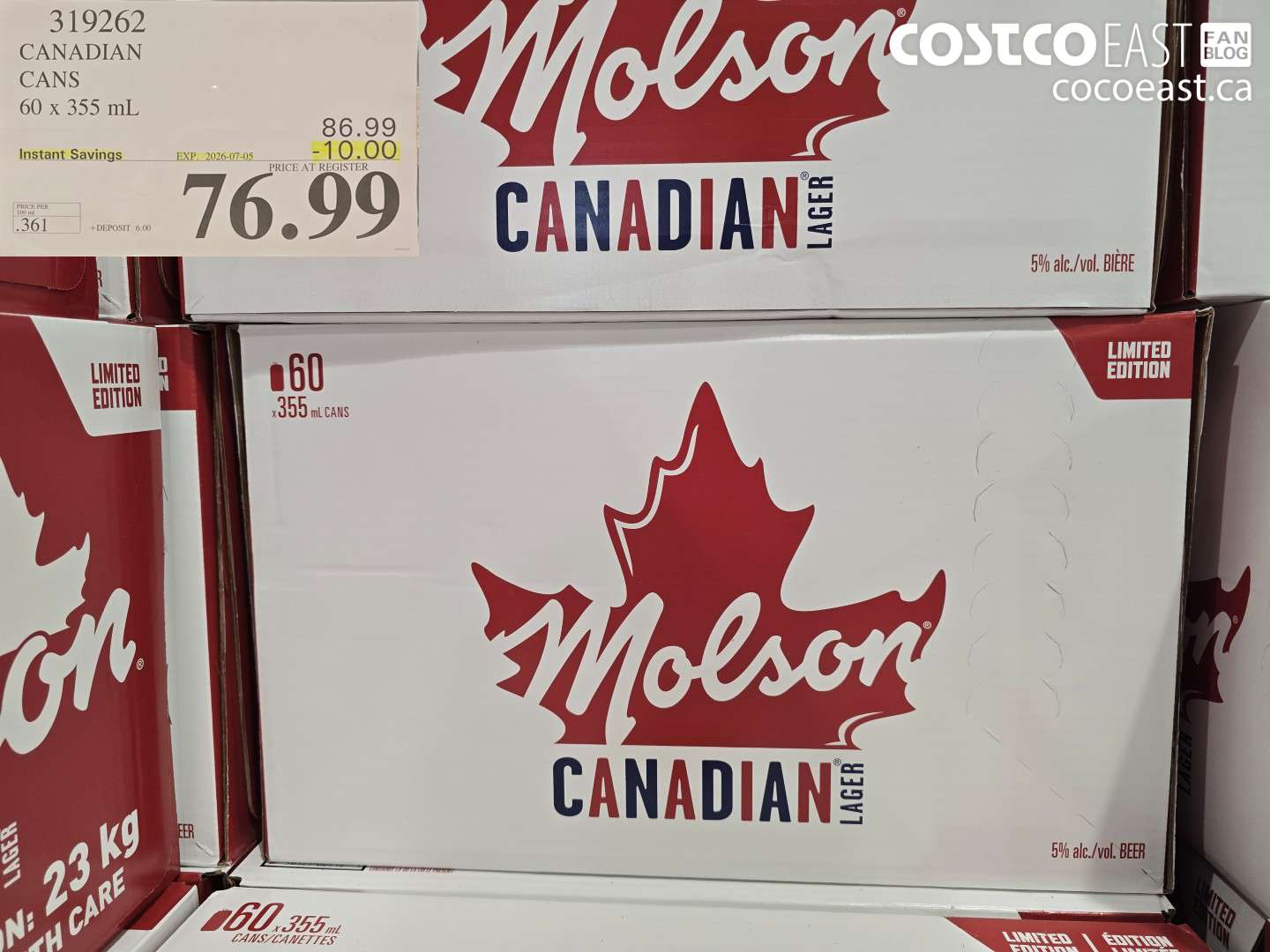 319262 CANADIAN CANS 60 X 355 ML ($10.00 INSTANT SAVINGS EXPIRES ON 2026-07-05) $76.99