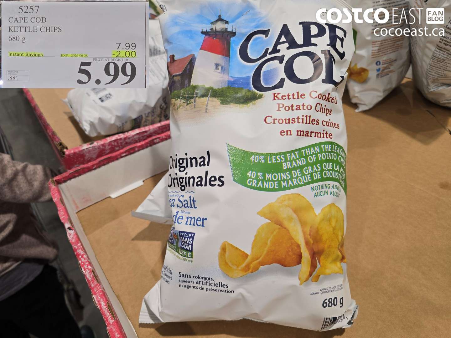 5257 CAPE COD KETTLE CHIPS 680 G ($2.00 INSTANT SAVINGS EXPIRES ON 2026-06-28) $5.99