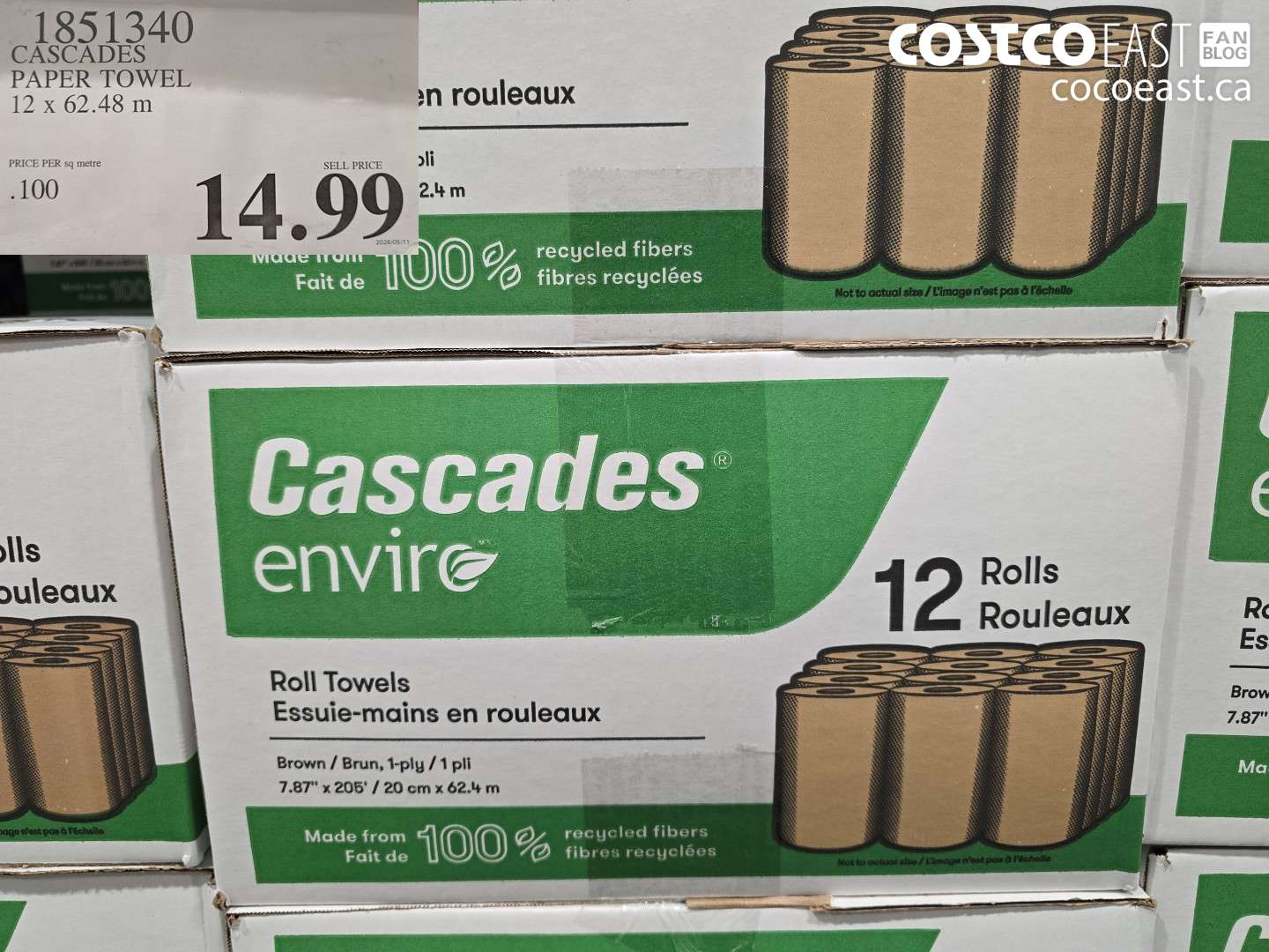 1851340 CASCADES PAPER TOWEL 12 X 62.48 M $14.99