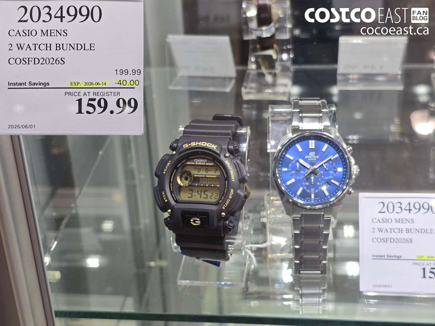 2034990 CASIO MENS 2 WATCH BUNDLE COSFD2026S ($40.00 INSTANT SAVINGS EXPIRES ON 2026-06-14) $159.99