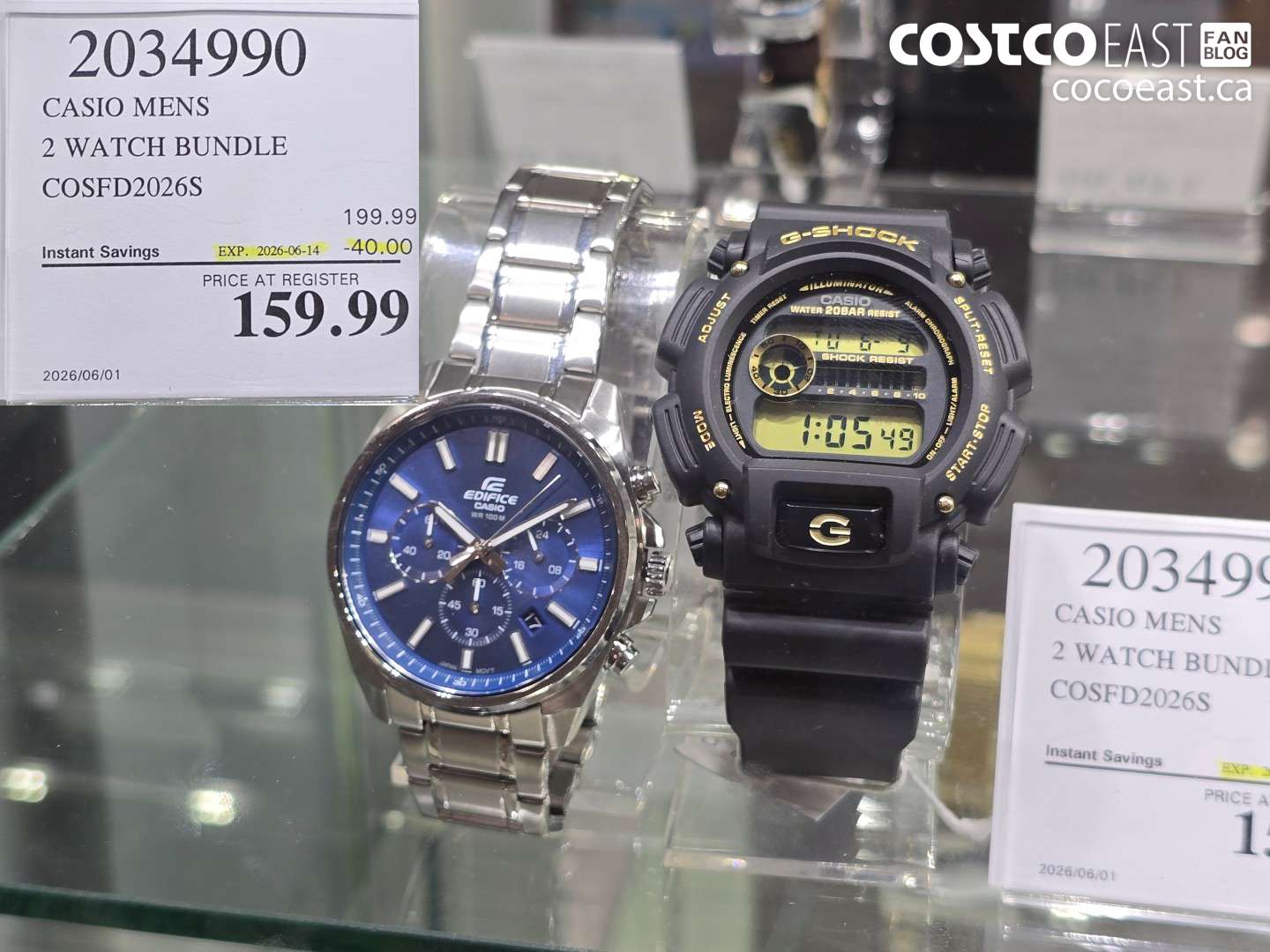 2034990 CASIO MENS 2 WATCH BUNDLE COSFD2026S ($40.00 INSTANT SAVINGS EXPIRES ON 2026-06-14) $159.99