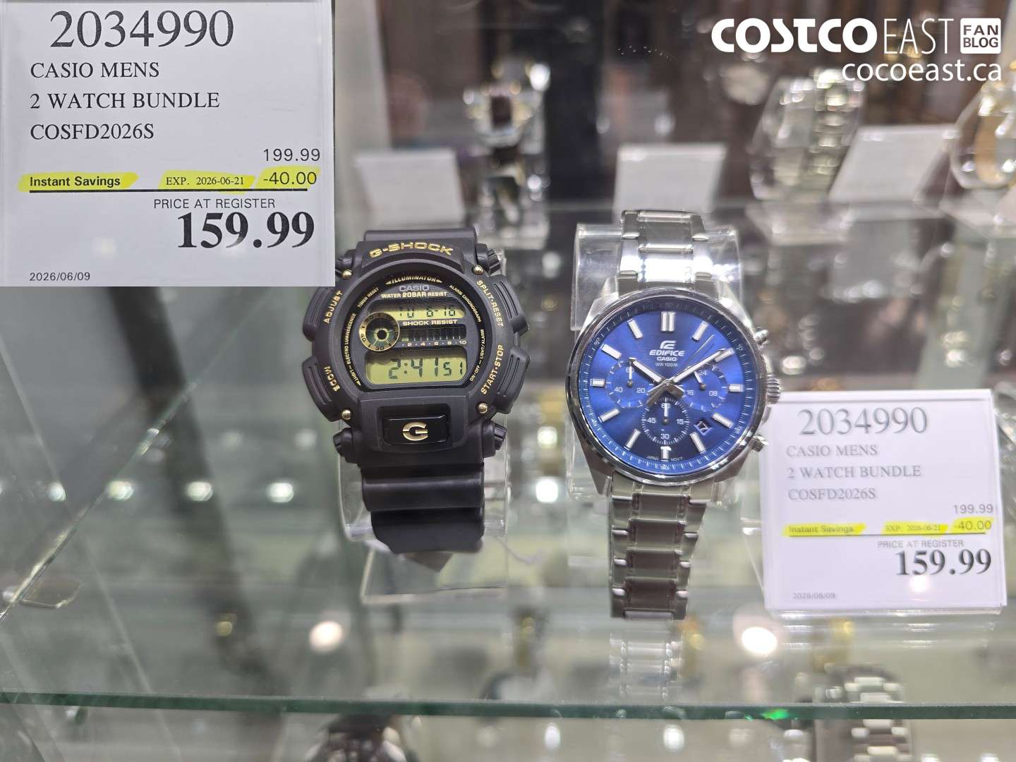 2034990 CASIO MENS 2 WATCH BUNDLE COSFD2026S ($40.00 INSTANT SAVINGS EXPIRES ON 2026-06-21) $159.99