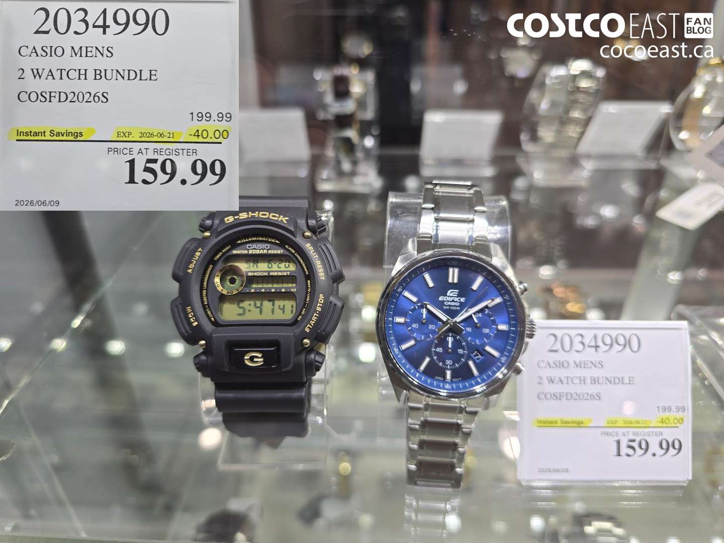 2034990 CASIO MENS 2 WATCH BUNDLE COSFD2026S ($40.00 INSTANT SAVINGS EXPIRES ON 2026-06-21) $159.99