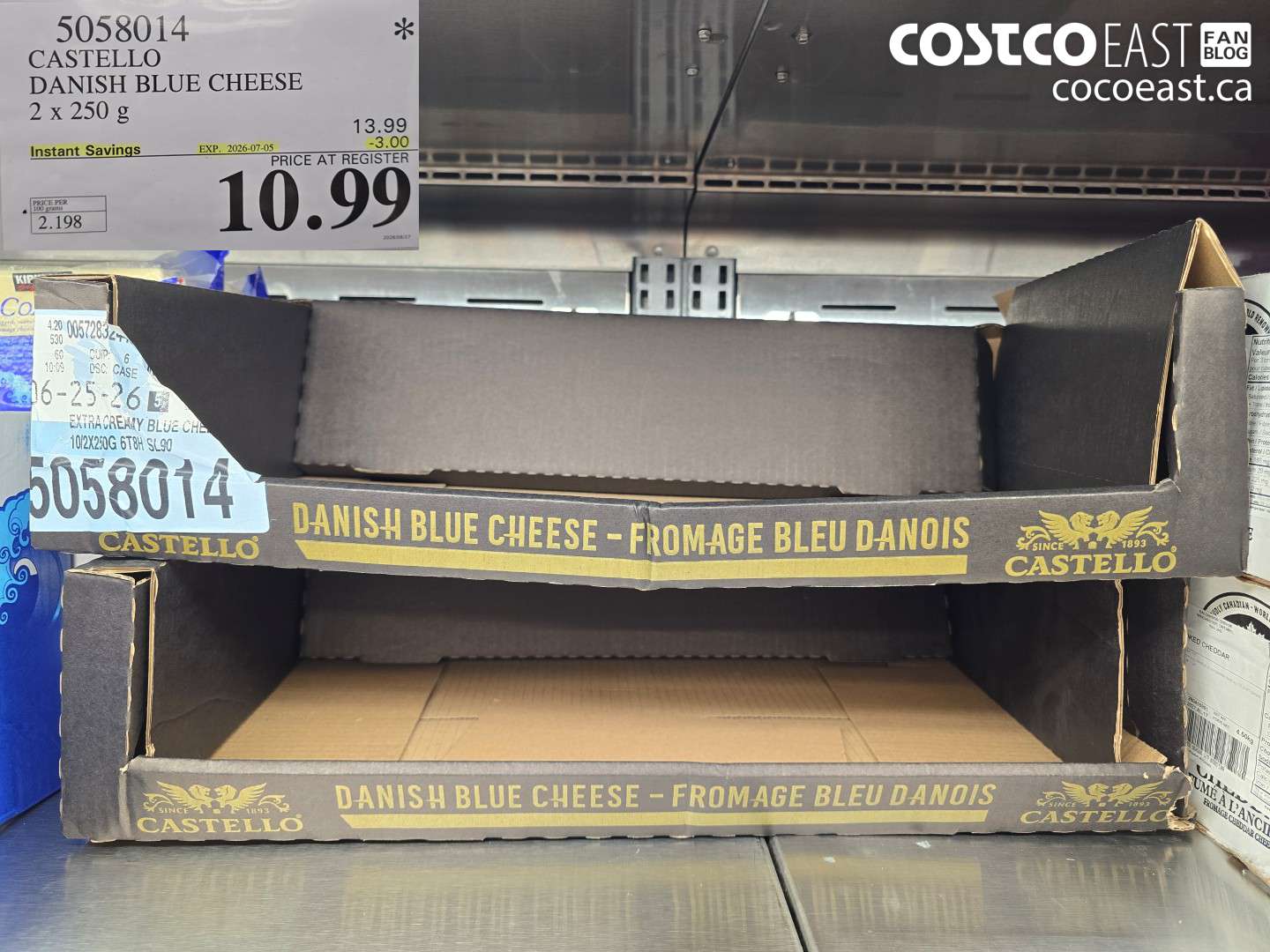 5058014 CASTELLO DANISH BLUE CHEESE 2 X 250 G ($3.00 INSTANT SAVINGS EXPIRES ON 2026-07-05) $10.99