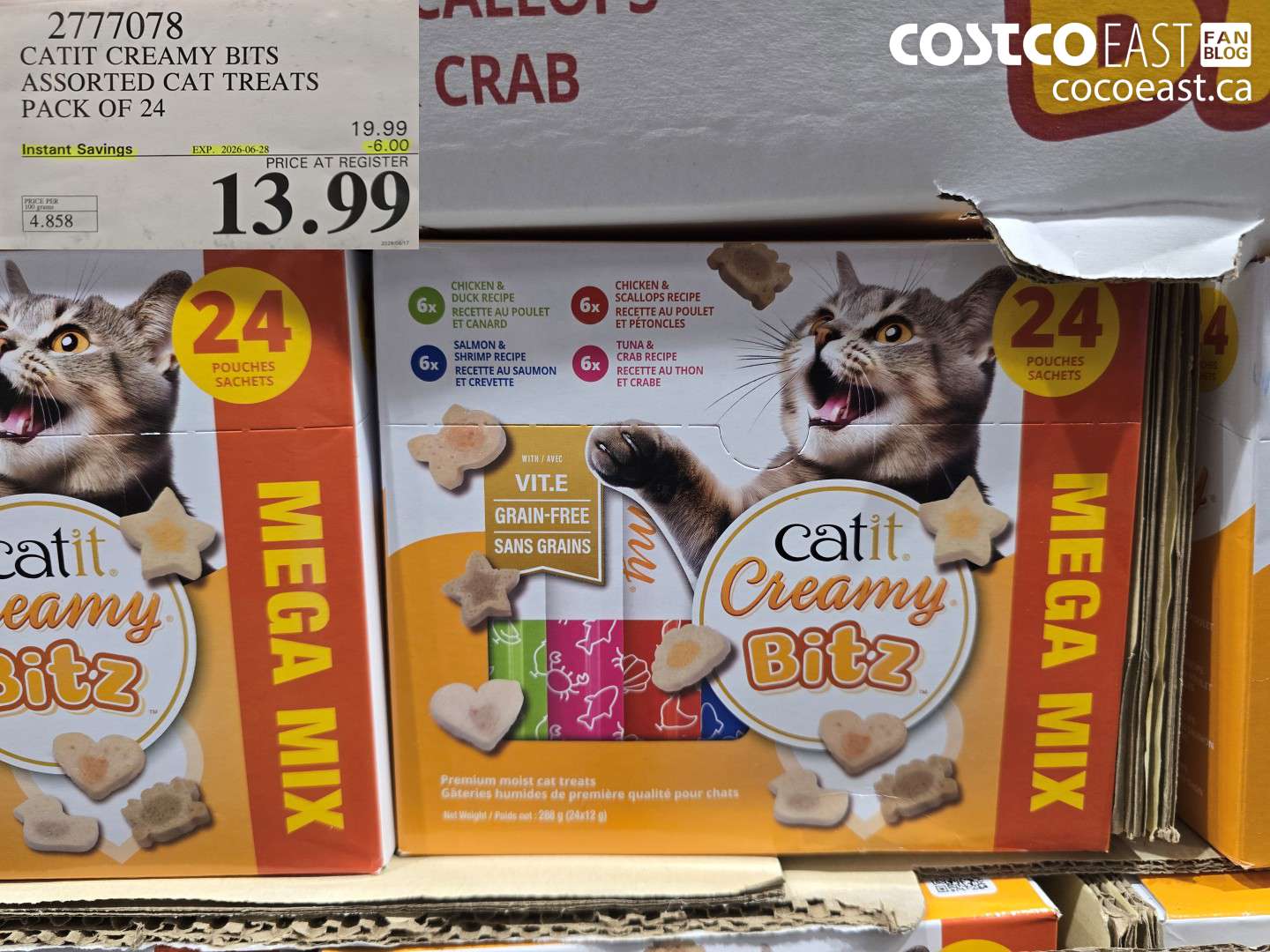 2777078 CATIT CREAMY BITS ASSORTED CAT TREATS PACK OF 24 ($6.00 INSTANT SAVINGS EXPIRES ON 2026-06-28) $13.99