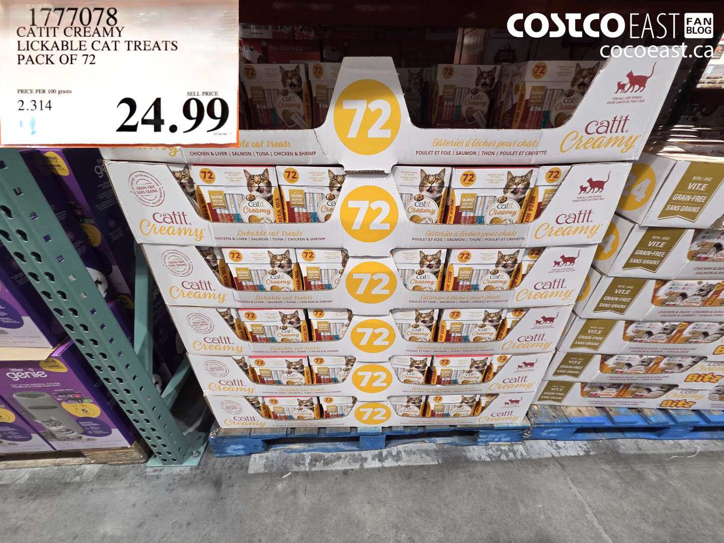 1777078 CATIT CREAMY LICKABLE CAT TREATS PACK OF 72 $24.99