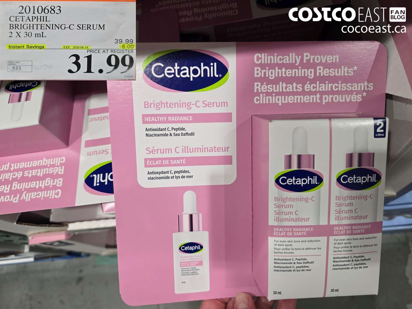 2010683 CETAPHIL BRIGHTENING-C SERUM 2 X 30 ML ($8.00 INSTANT SAVINGS EXPIRES ON 2026-06-14) $31.99