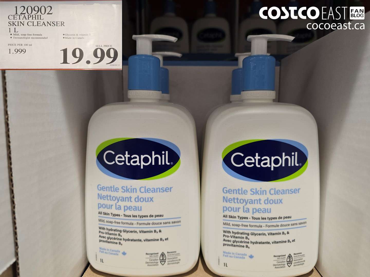 120902 CETAPHIL SKIN CLEANSER 1 L $19.99