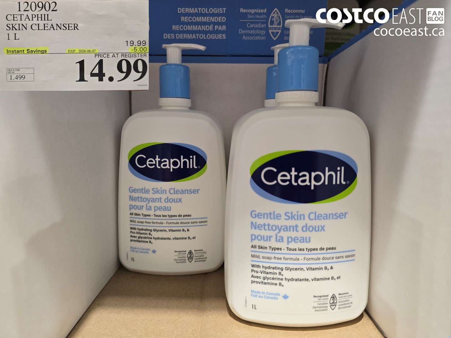 120902 CETAPHIL SKIN CLEANSER 1 L ($5.00 INSTANT SAVINGS EXPIRES ON 2026-06-07) $14.99