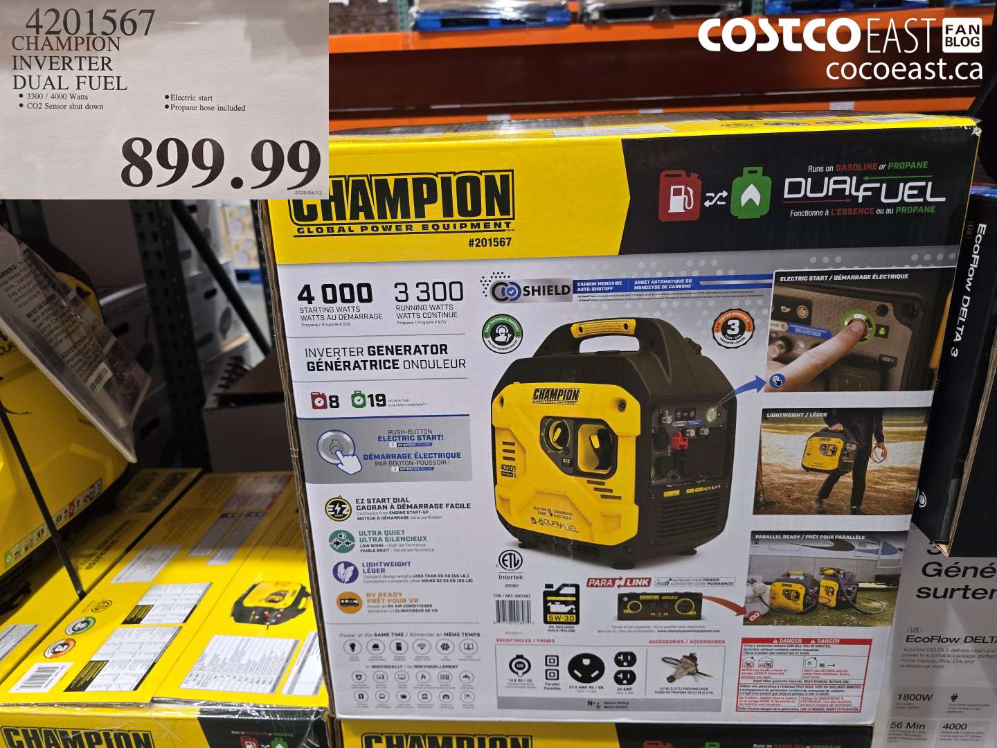 4201567 CHAMPION INVERTER DUAL FUEL $899.99