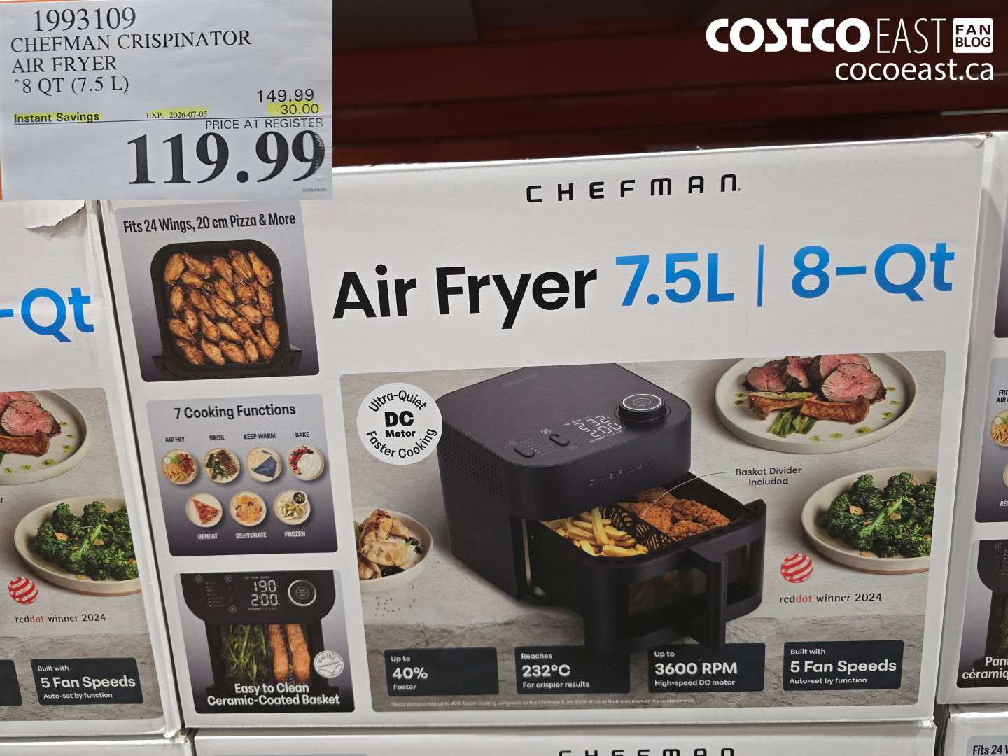 1993109 CHEFMAN CRISPINATOR AIR FRYER 8 QT (7.5 L) ($30.00 INSTANT SAVINGS EXPIRES ON 2026-07-05) $119.99