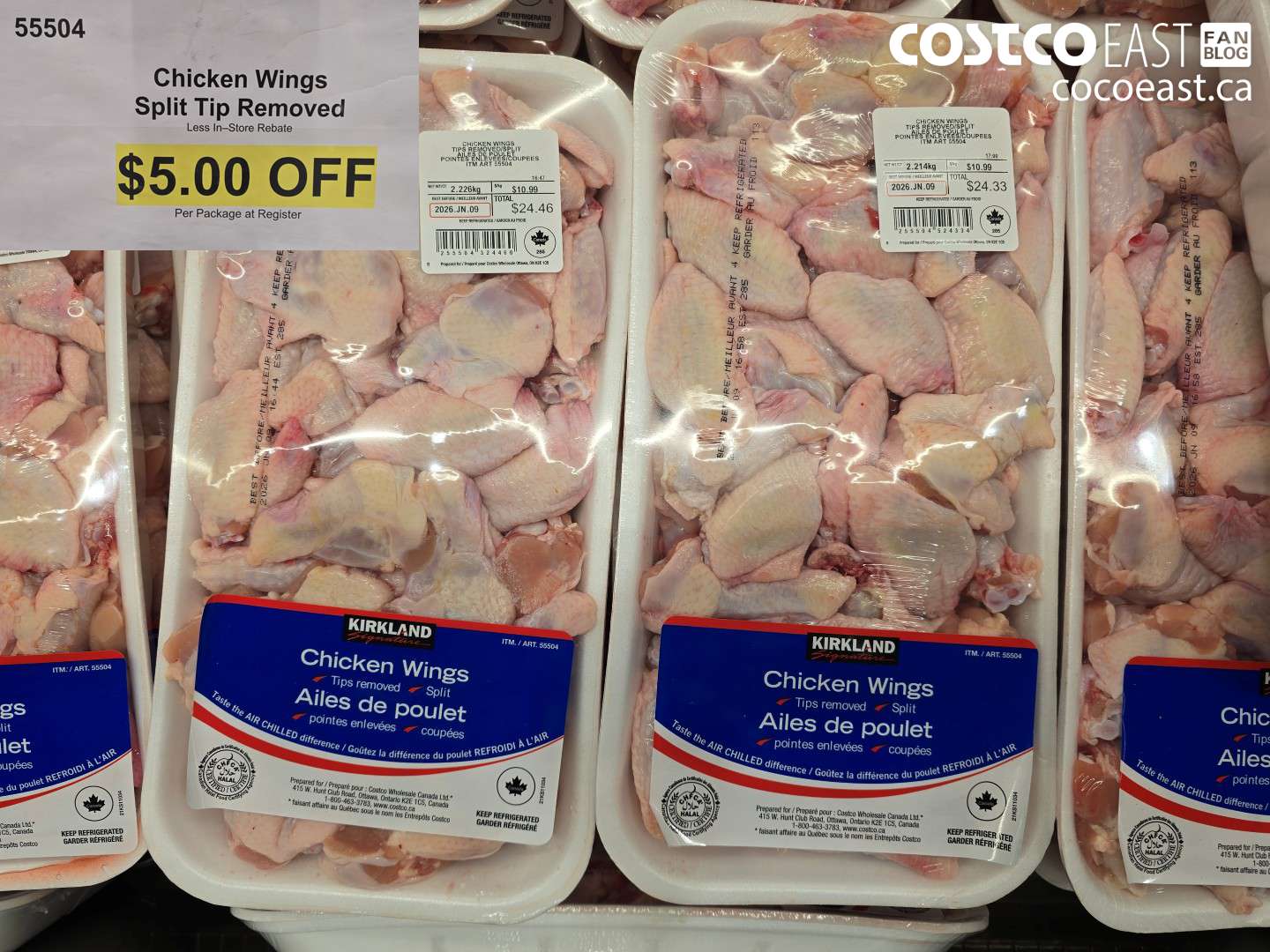 55504 CHICKEN WINGS SPLIT TIP REMOVED ($5.00 INSTANT SAVINGS)