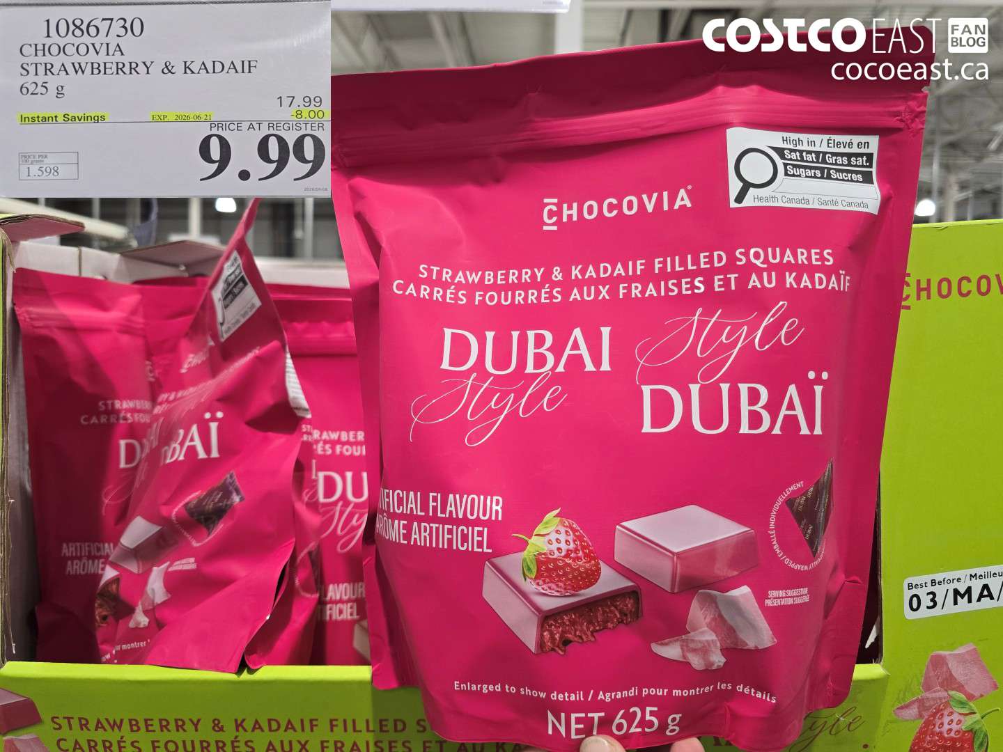 1086730 CHOCOVIA STRAWBERRY & KADAIF 625 G ($8.00 INSTANT SAVINGS EXPIRES ON 2026-06-21) $9.99