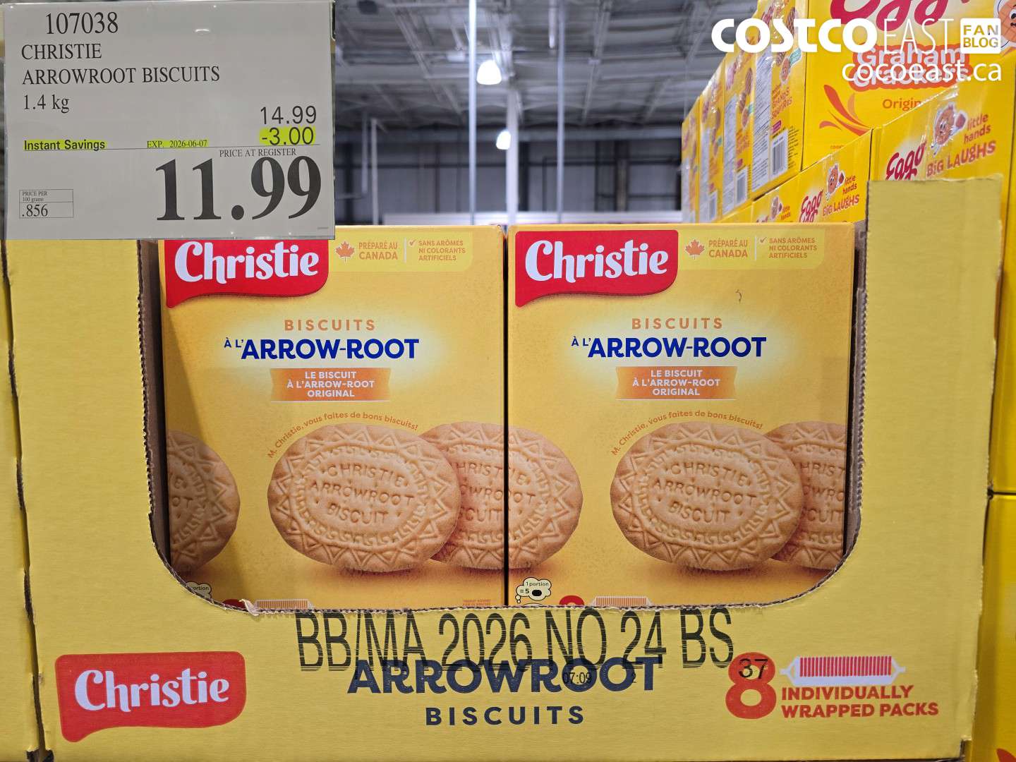 107038 CHRISTIE ARROWROOT BISCUITS 1.4 KG ($3.00 INSTANT SAVINGS EXPIRES ON 2026-06-07) $11.99